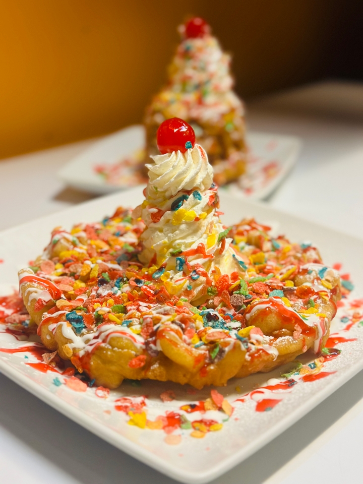 Fruity Pebbles Funnel Cake