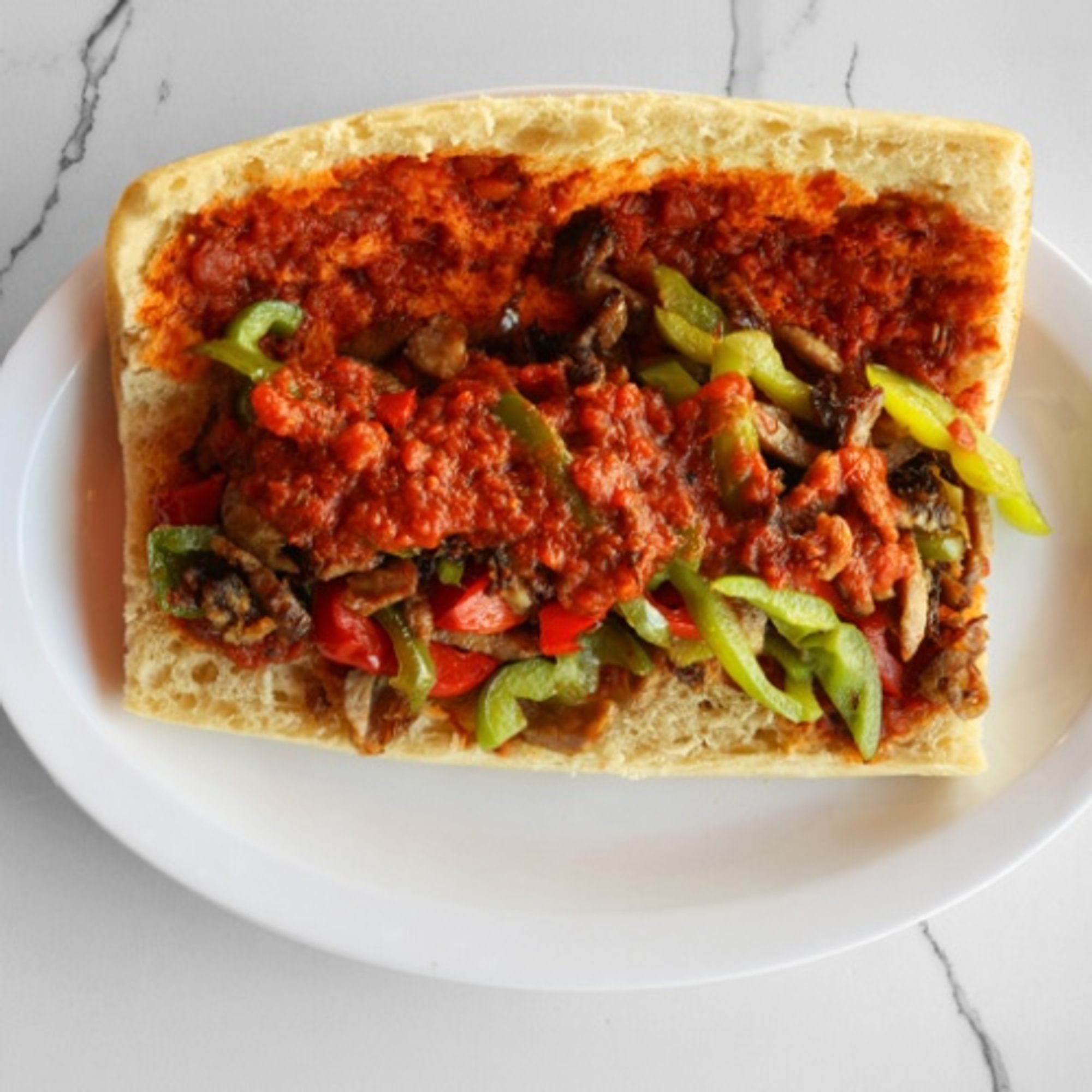 Italian Sausage and Green Peppers Sandwich