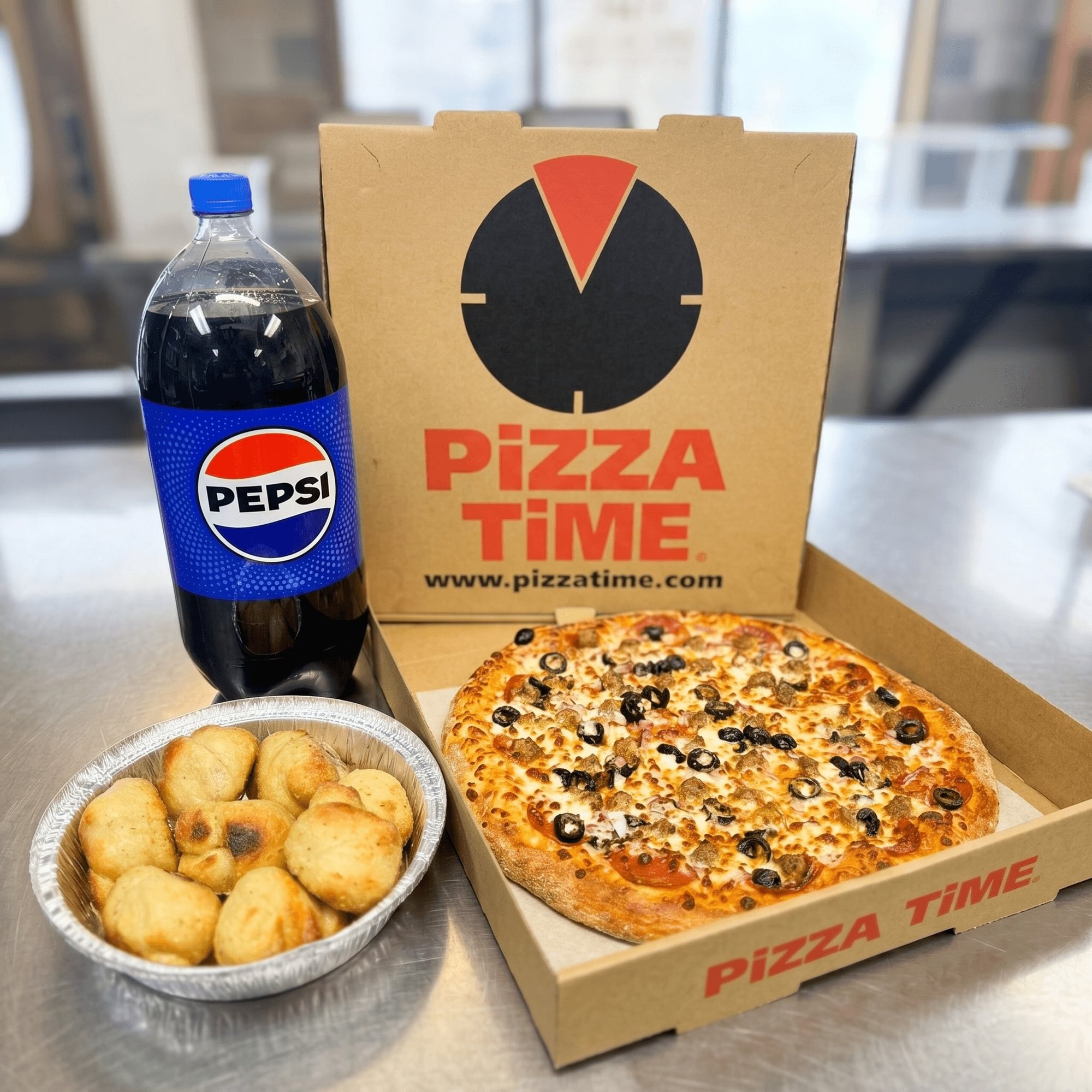 2 Topping Pizza, 5 Garlic Knots & 2LT Soda