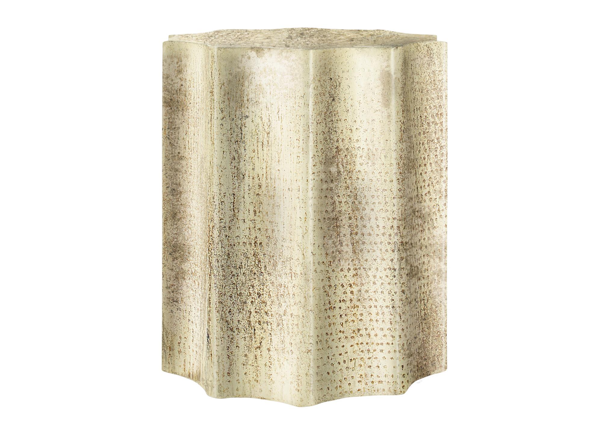 Antique Gold Hammered Drum Table