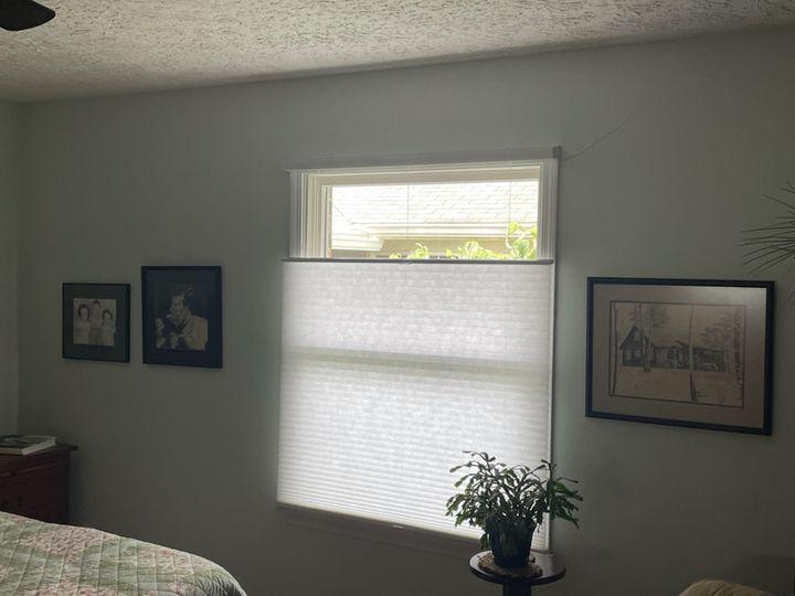 What to do when you want to sleep in, but still enjoy a little sunshine? Cellular Shades are the answer! Drop the tops to let a few rays in like these Greencastle homeowners did!  BudgetBlindsPlainfieldIN  CellularShades  TopDownBottomUpShades  GreencastleIN  FreeConsultation  WindowWednesday