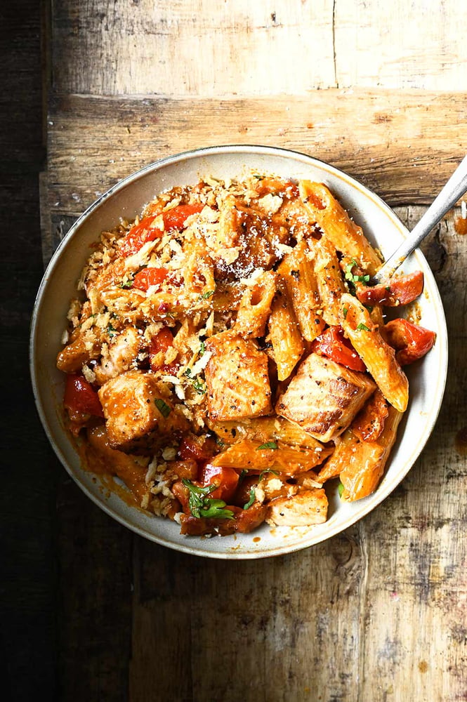 Salmon & Shrimp Carbonara