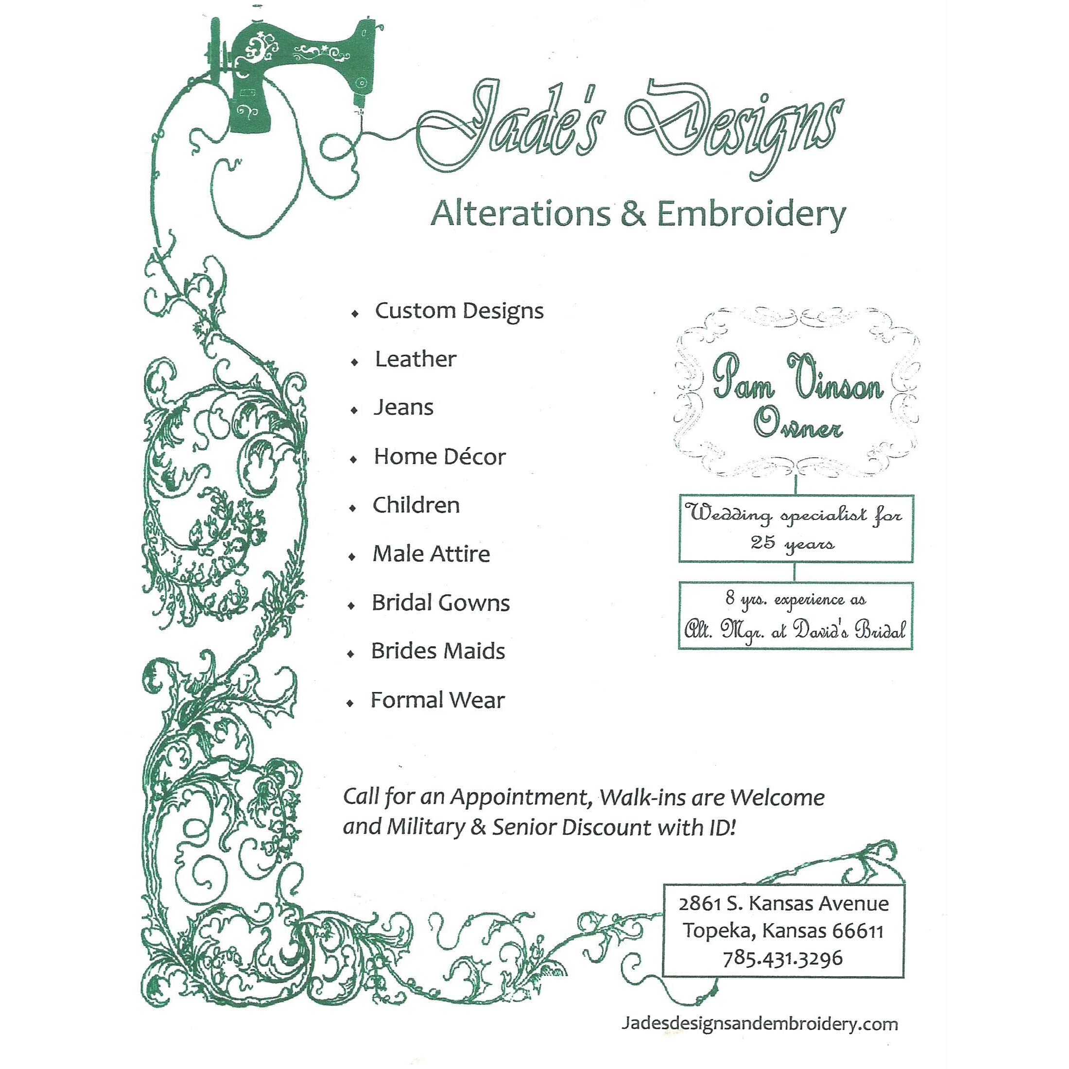 Jade's Designs Alterations & Embroidery LLC Photo