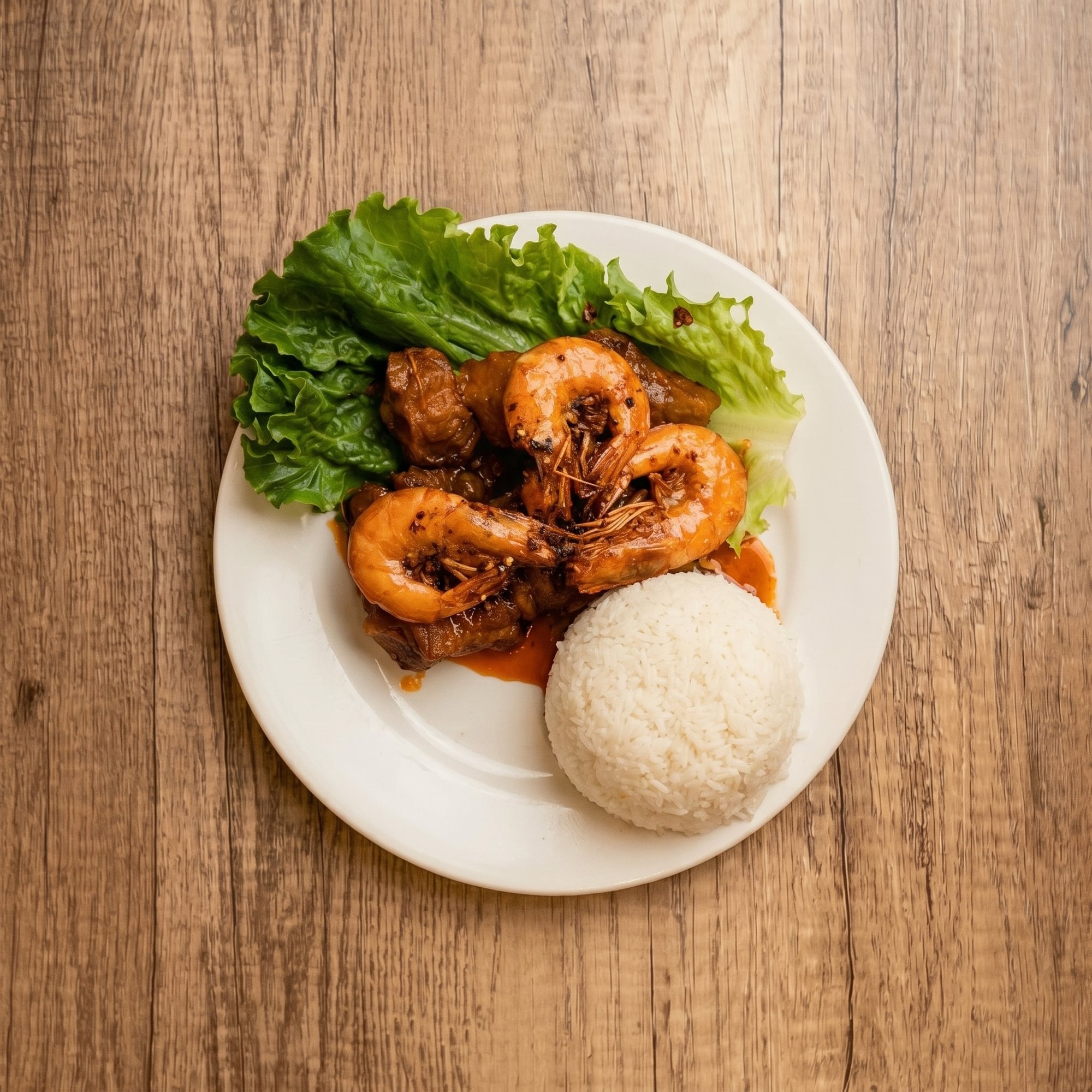 Cơm Sườn Tôm Rim
