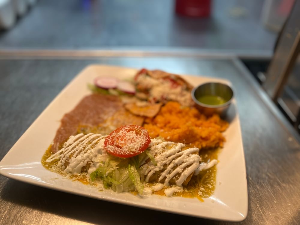 1. Chicken Tostada & Cheese Enchilada