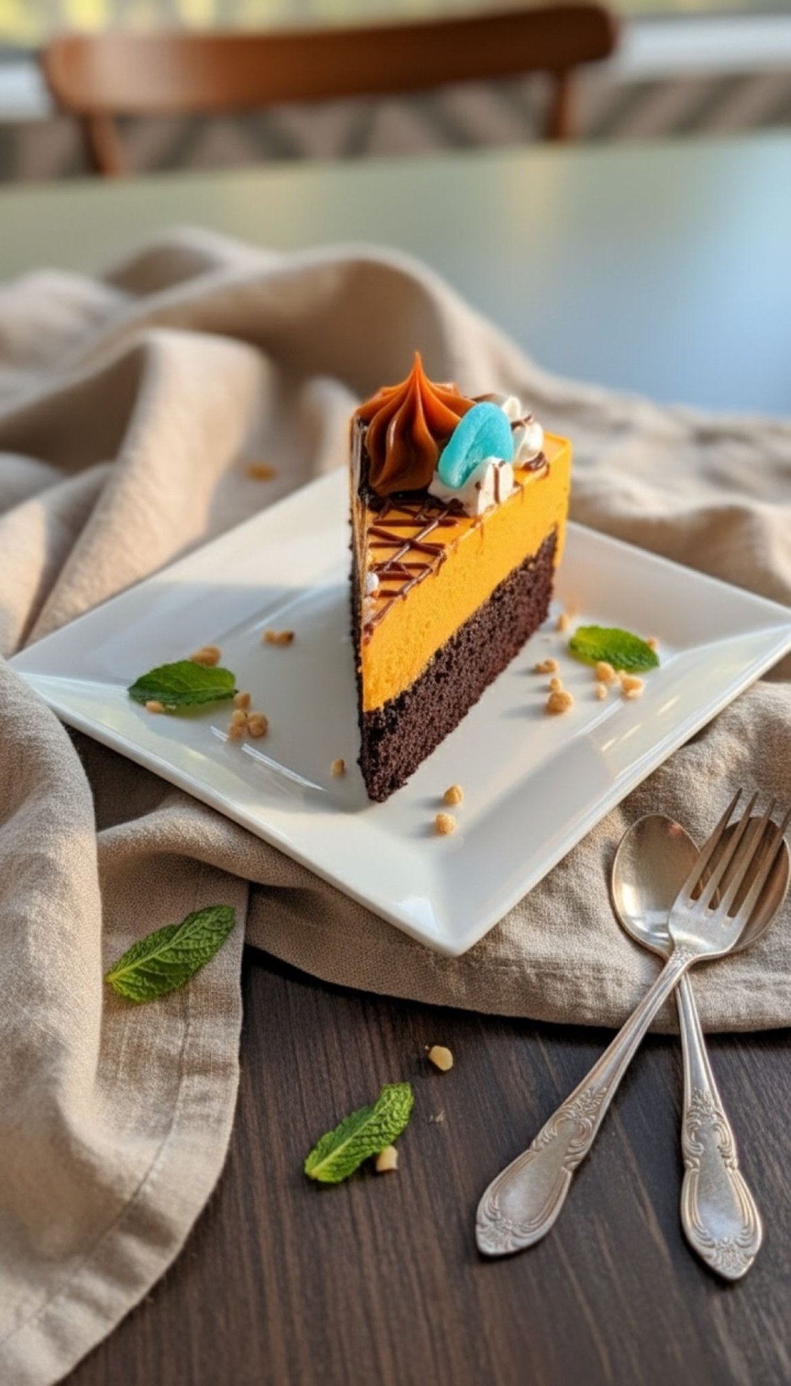 Slice Chocolucuma cake
