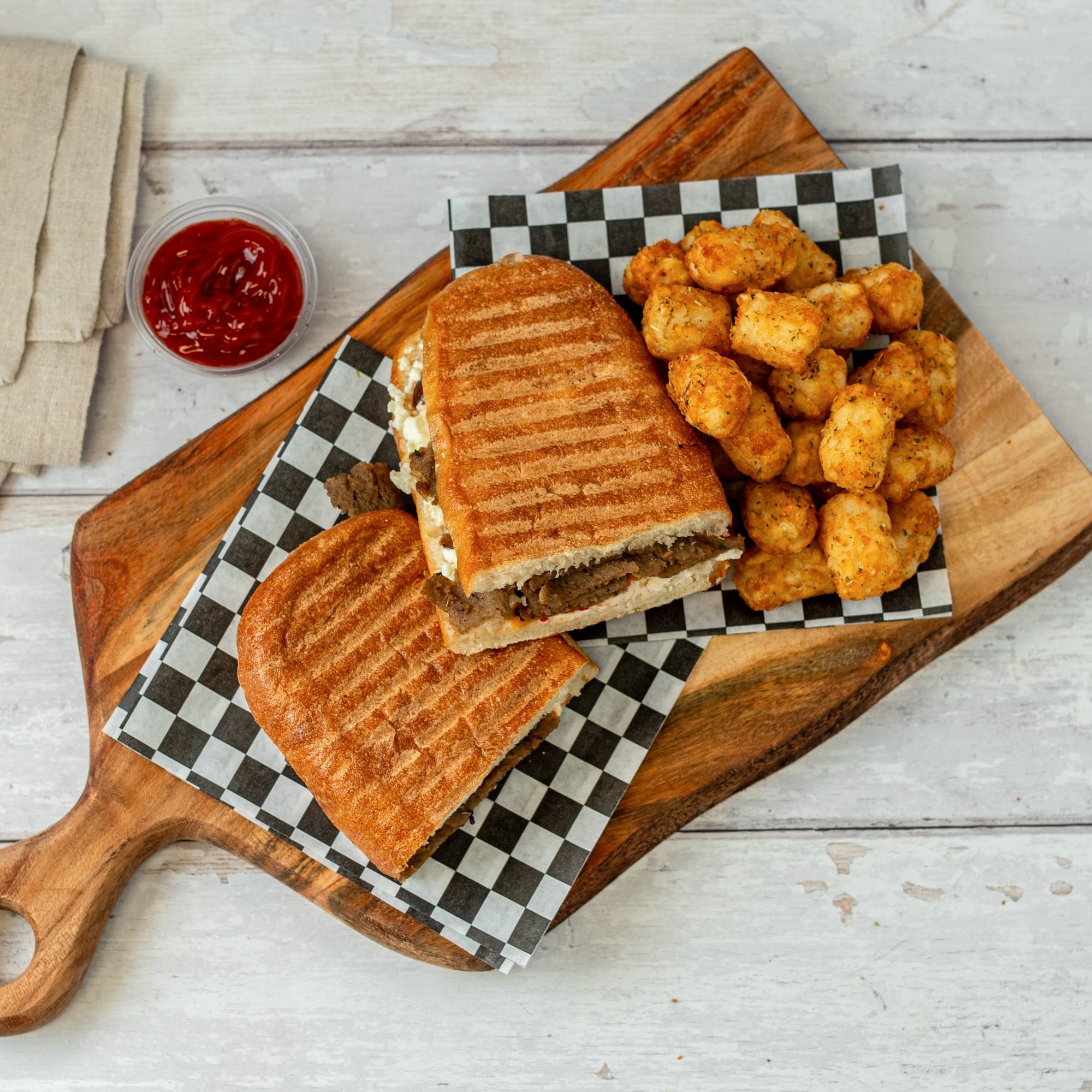 Panini combo with Tater Tots