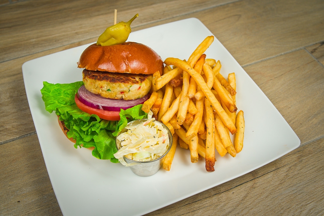 Crab Cake Burger w/ Hand Cut Fries Lunch