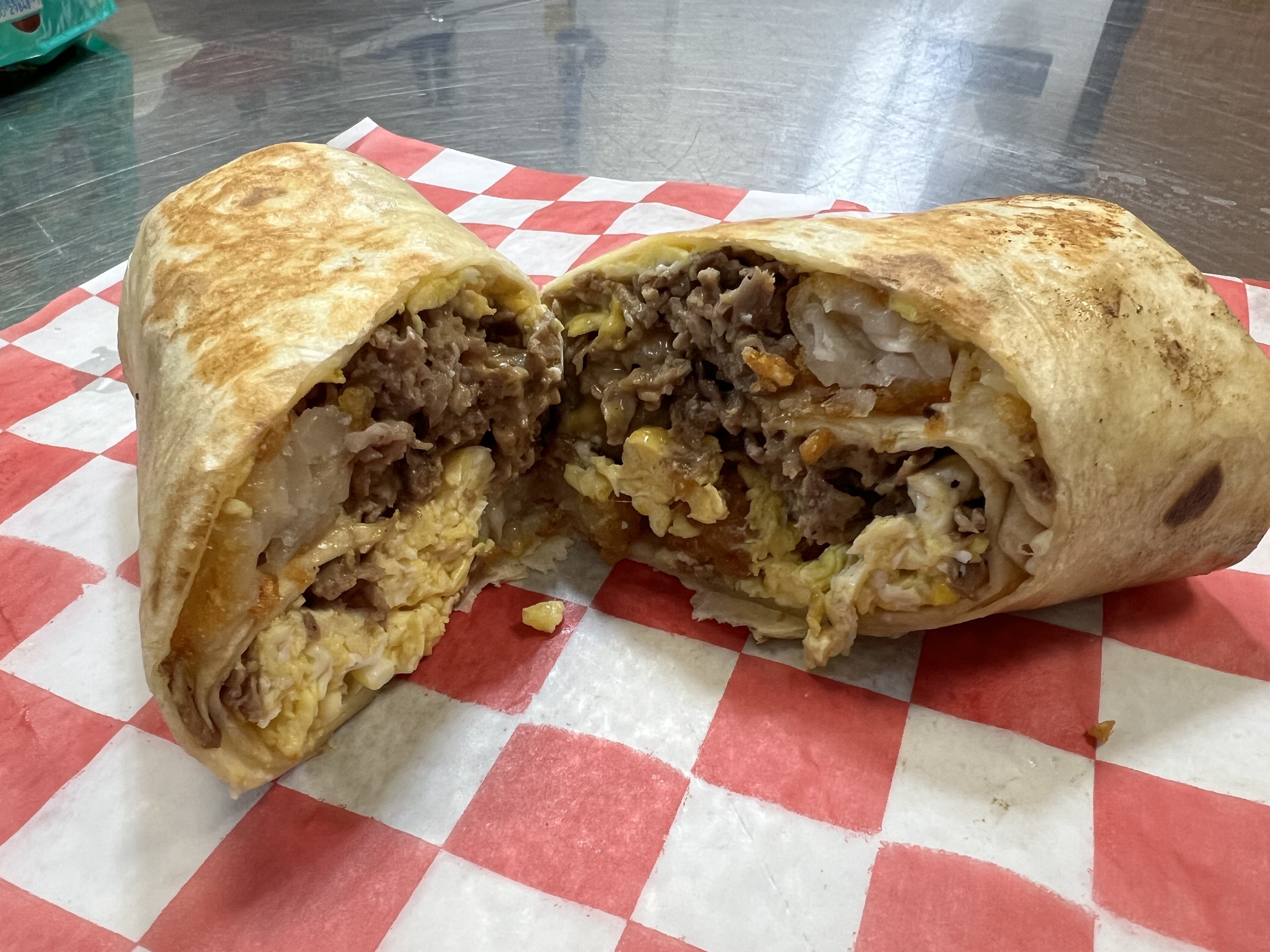 Big Steak, Egg, and Potato Burrito