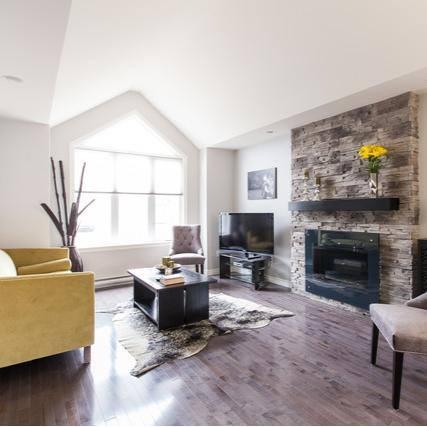 Grey mapple hardwood flooring prefinished in a grey color. 