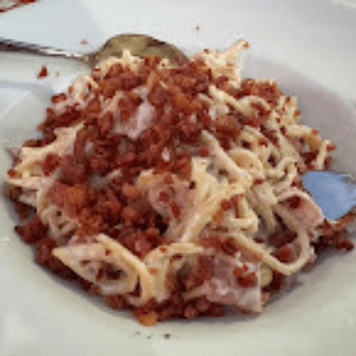 Fettuccine Alfredo with Bacon