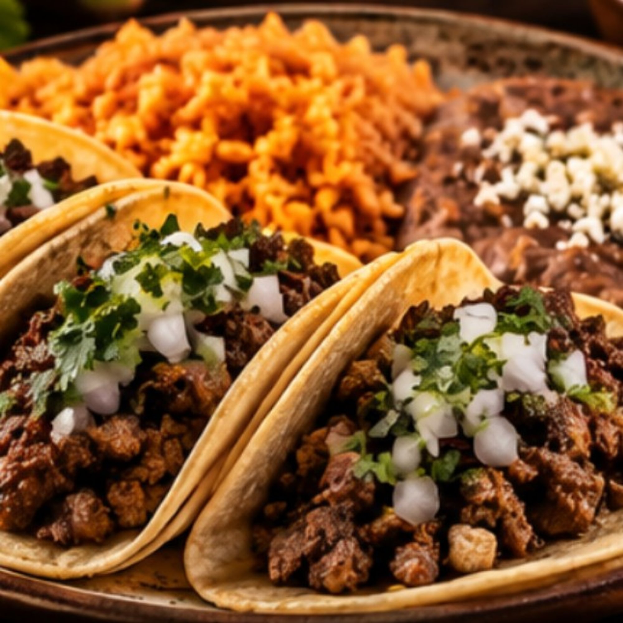 Tacos, Rice and Beans