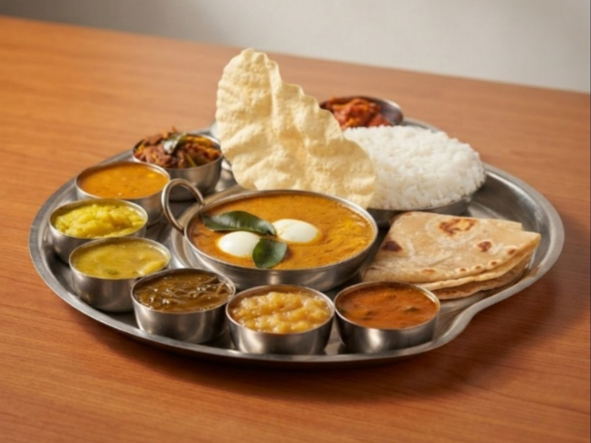 Anjappar Egg Thali