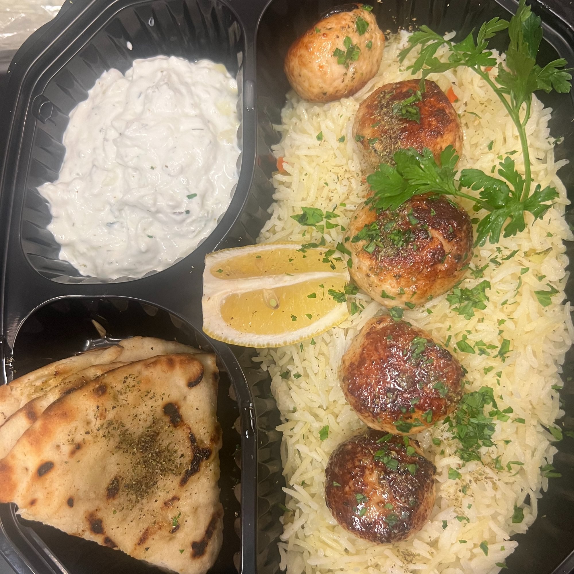 Chicken Meatballs Over Rice