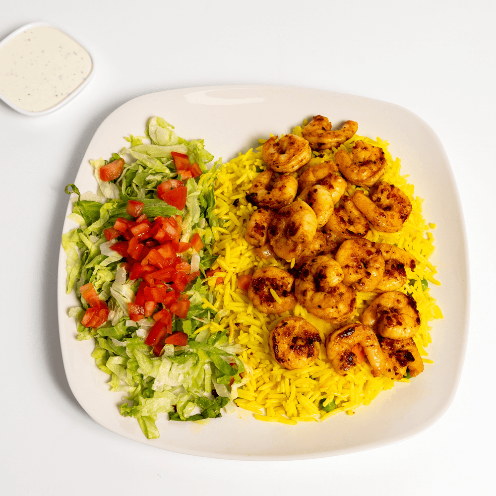 Shrimp over rice