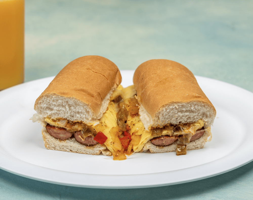 Smoked Sausage and Egg Sandwich