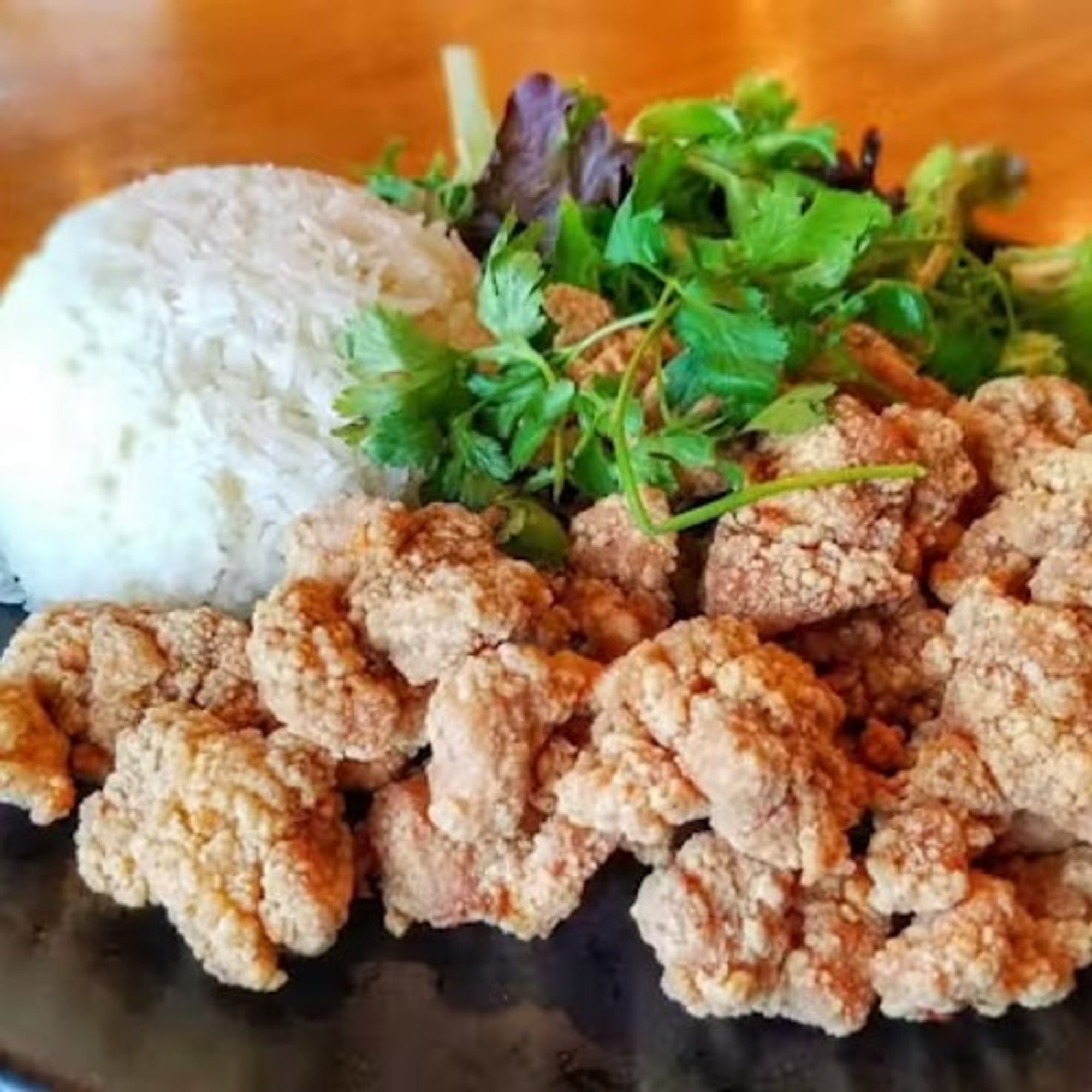 RICE WITH POPCORN CHICKEN
