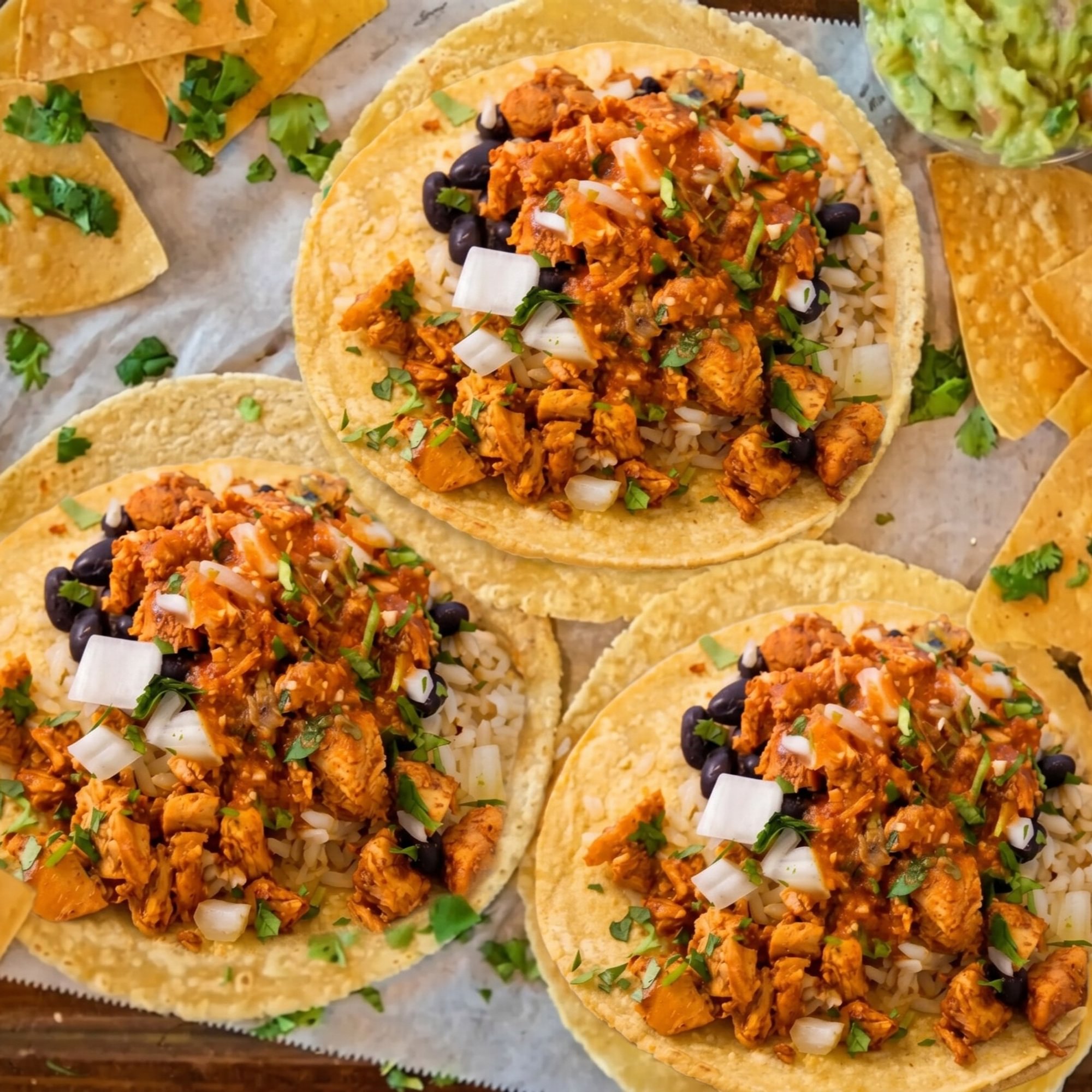 3 Adobo Chicken Tacos