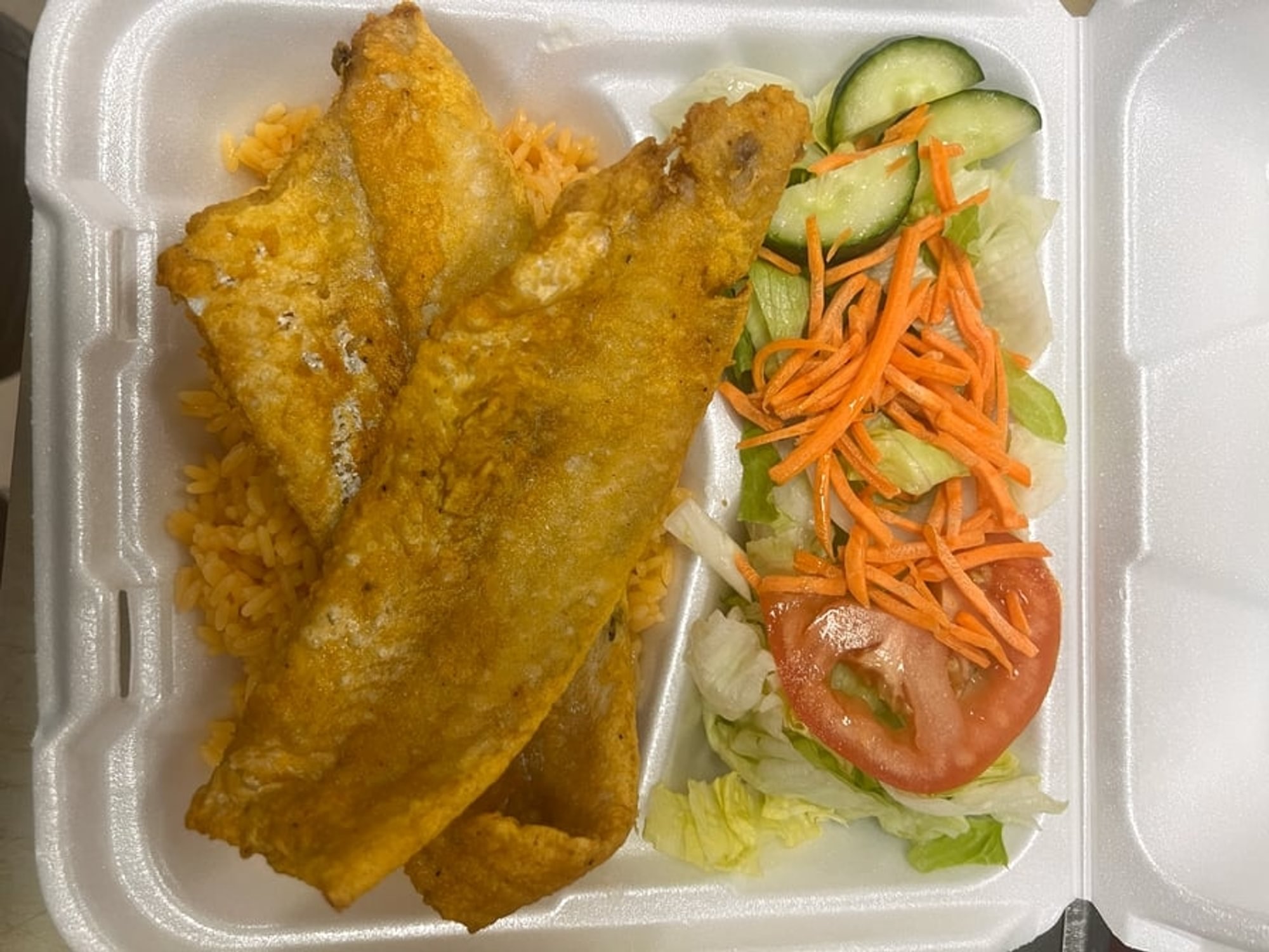Whiting Fish with Rice & Salad Combo