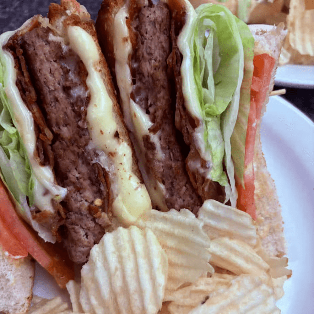 Grilled-Cheeseburger Club Burger