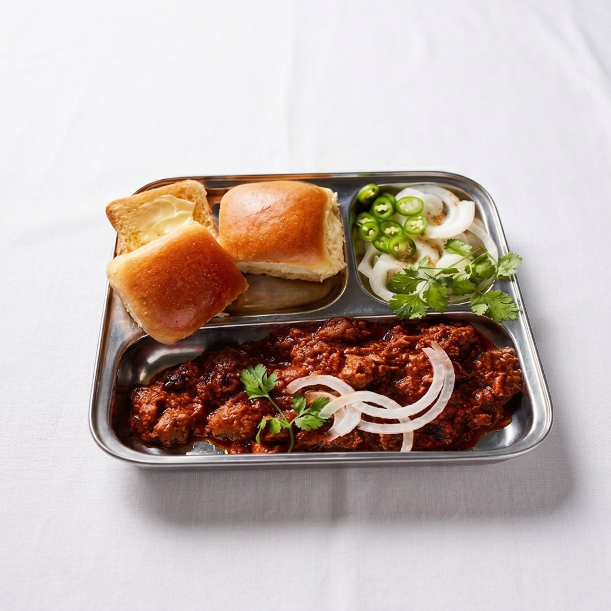 Pav Bhaji with Toasted Roll - with Barbecued Lamb