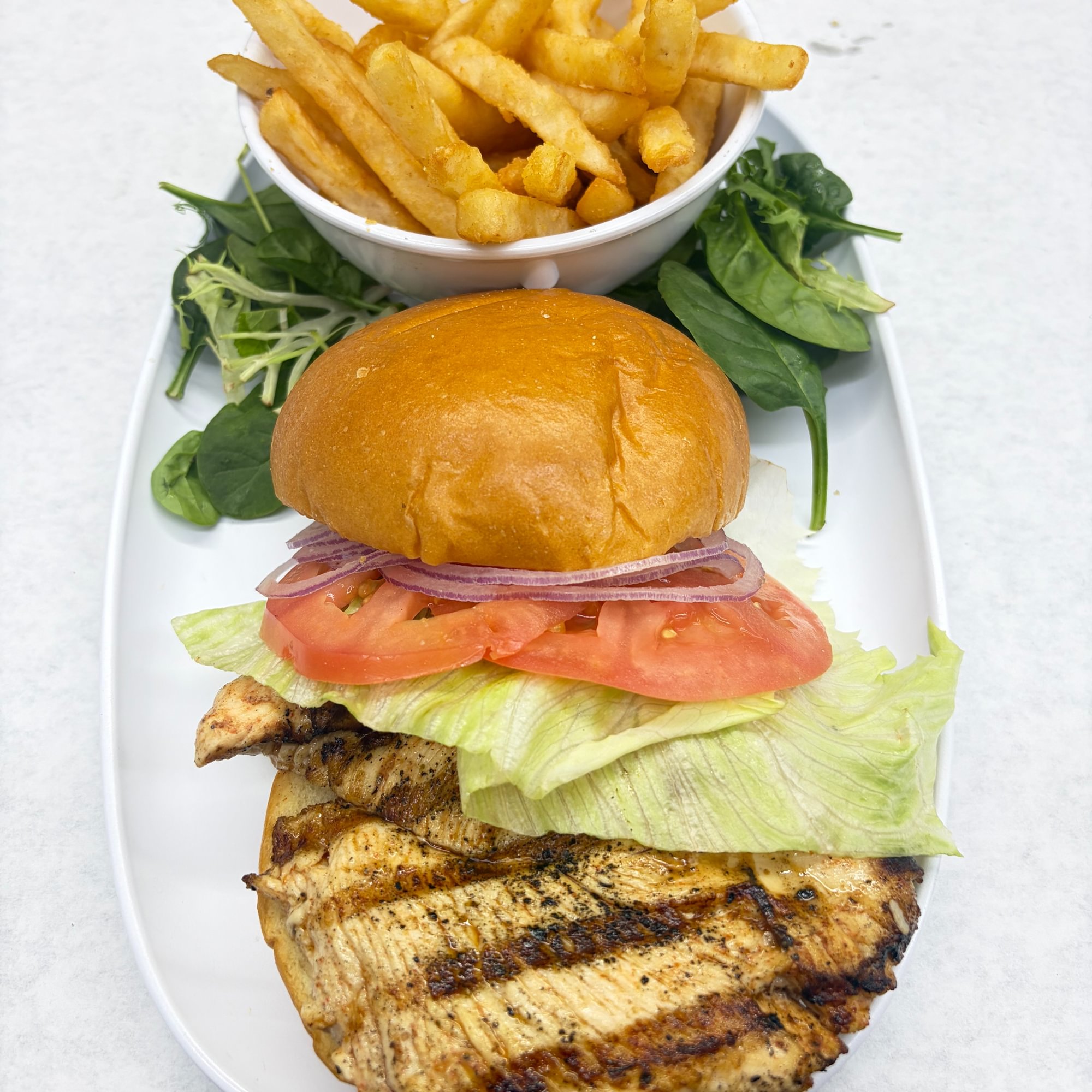 Grilled Chicken Sandwich With Fries