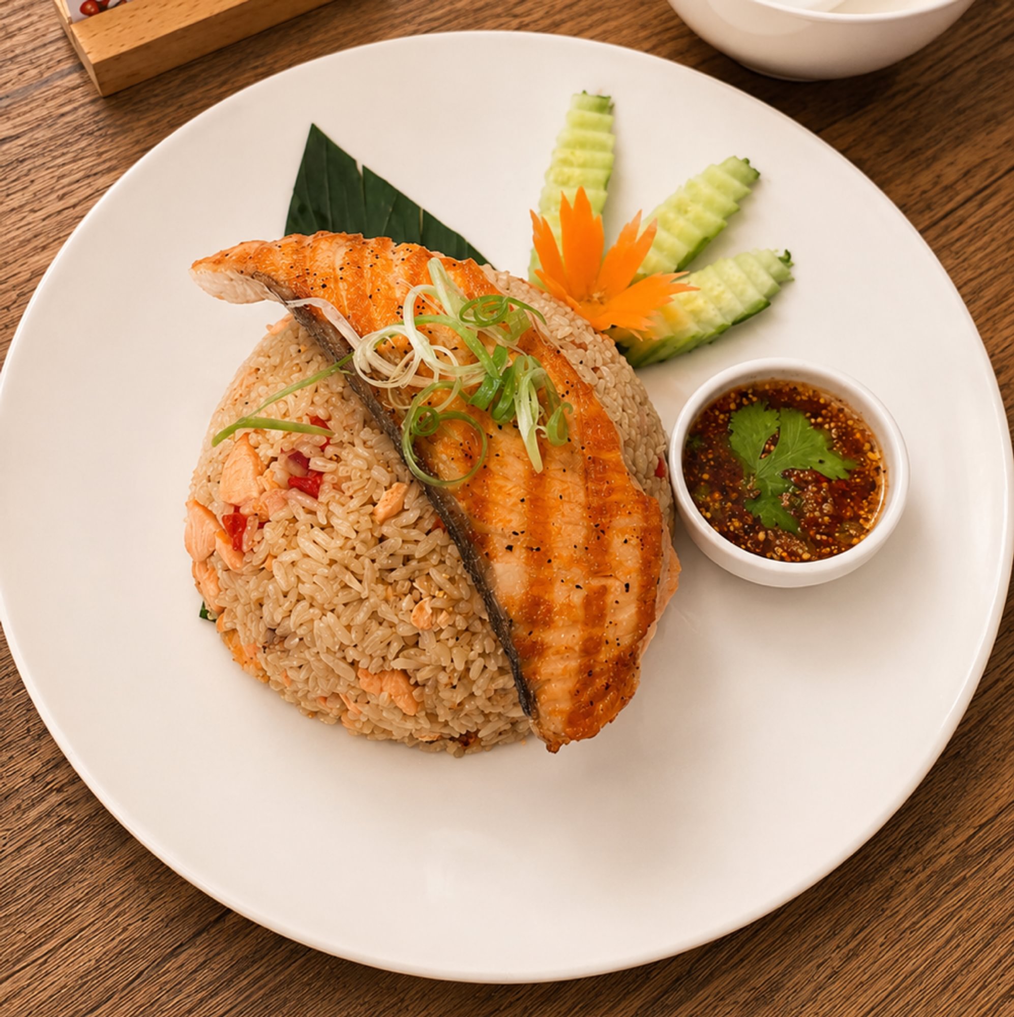 Salmon Jeaw Fried Rice