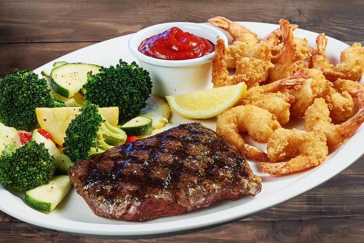 FLAT IRON* & FRIED SHRIMP