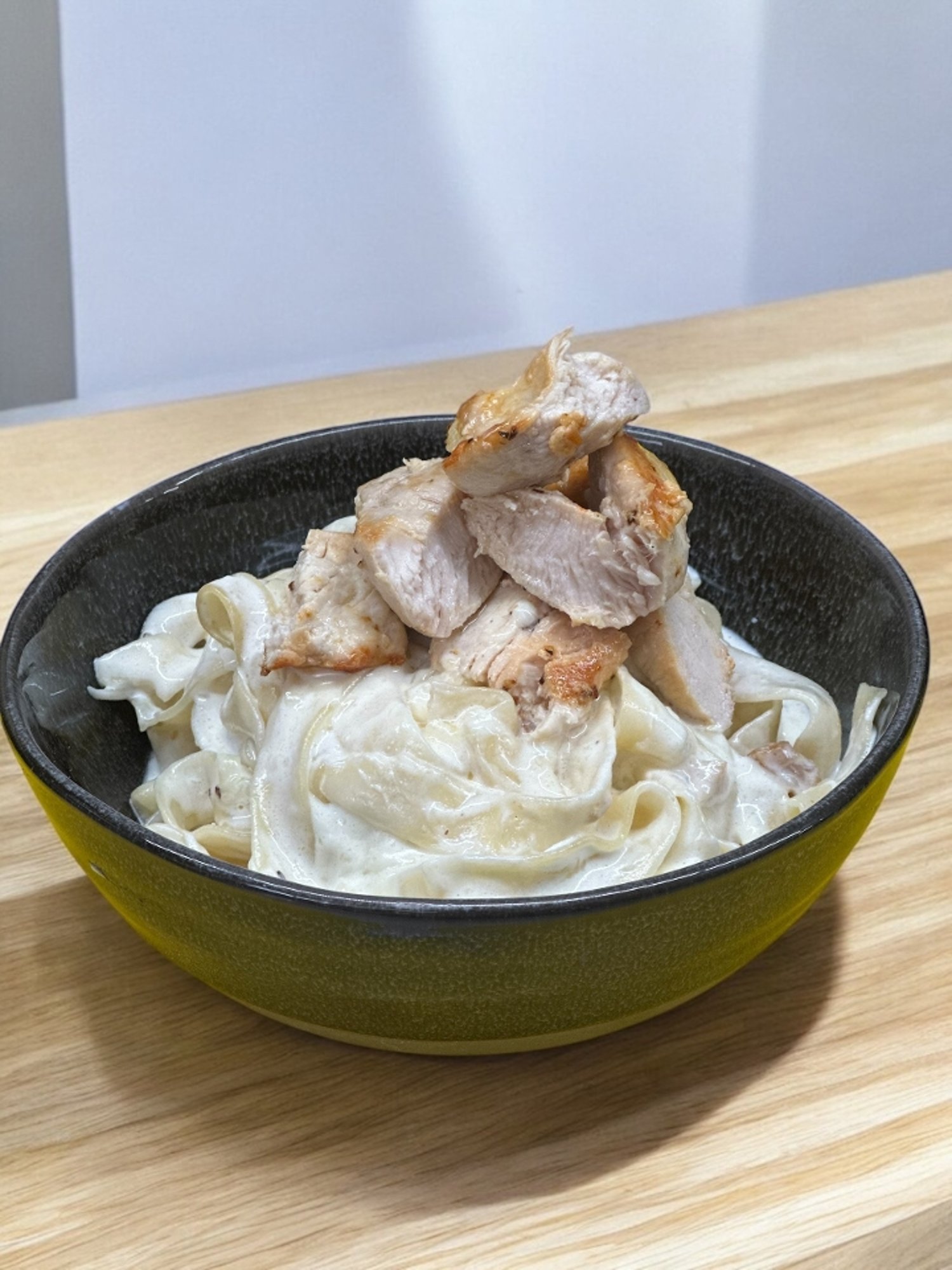Chicken Alfredo (parm wheel twist)