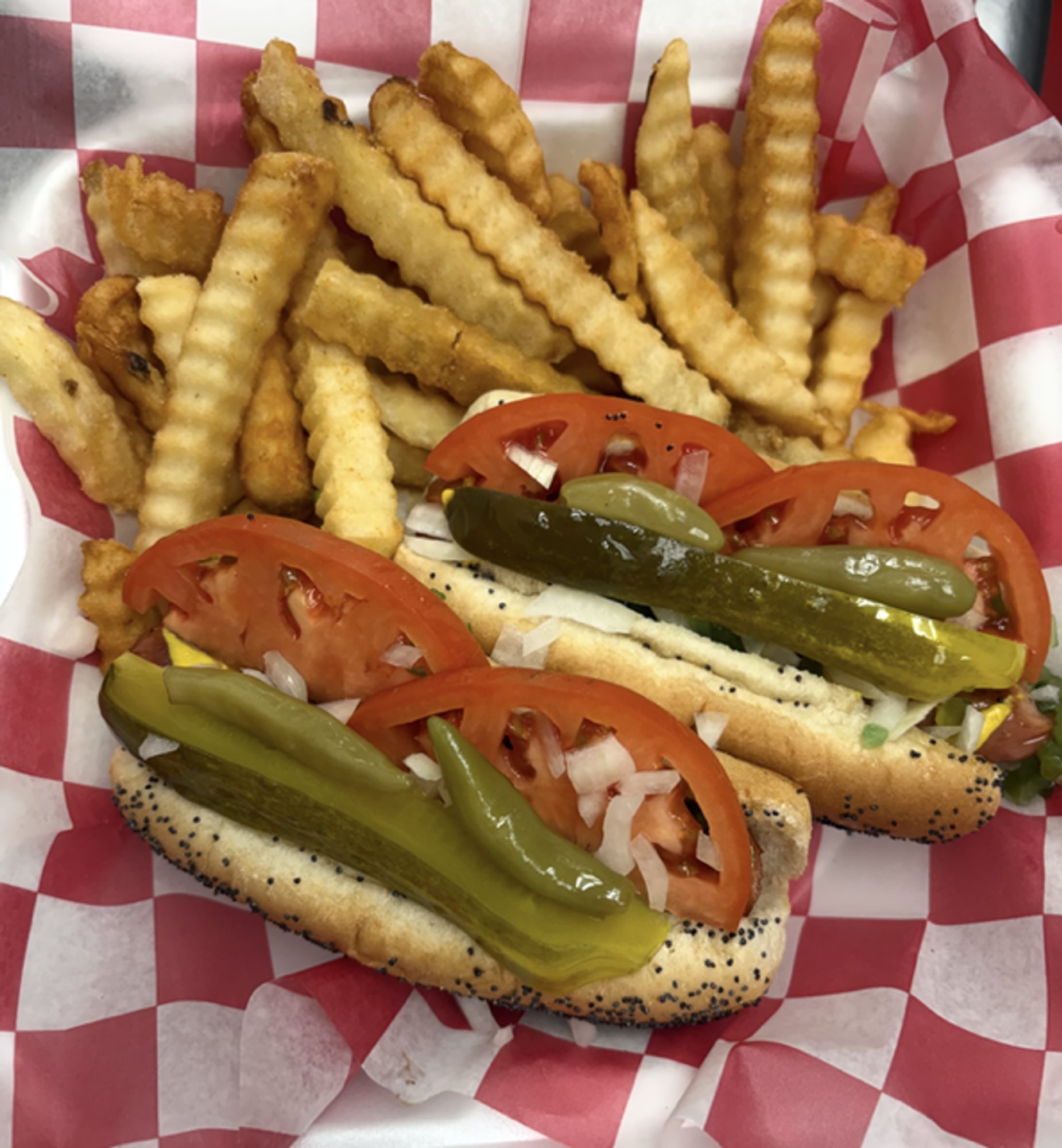 2 Chicago Style Hot Dog Special