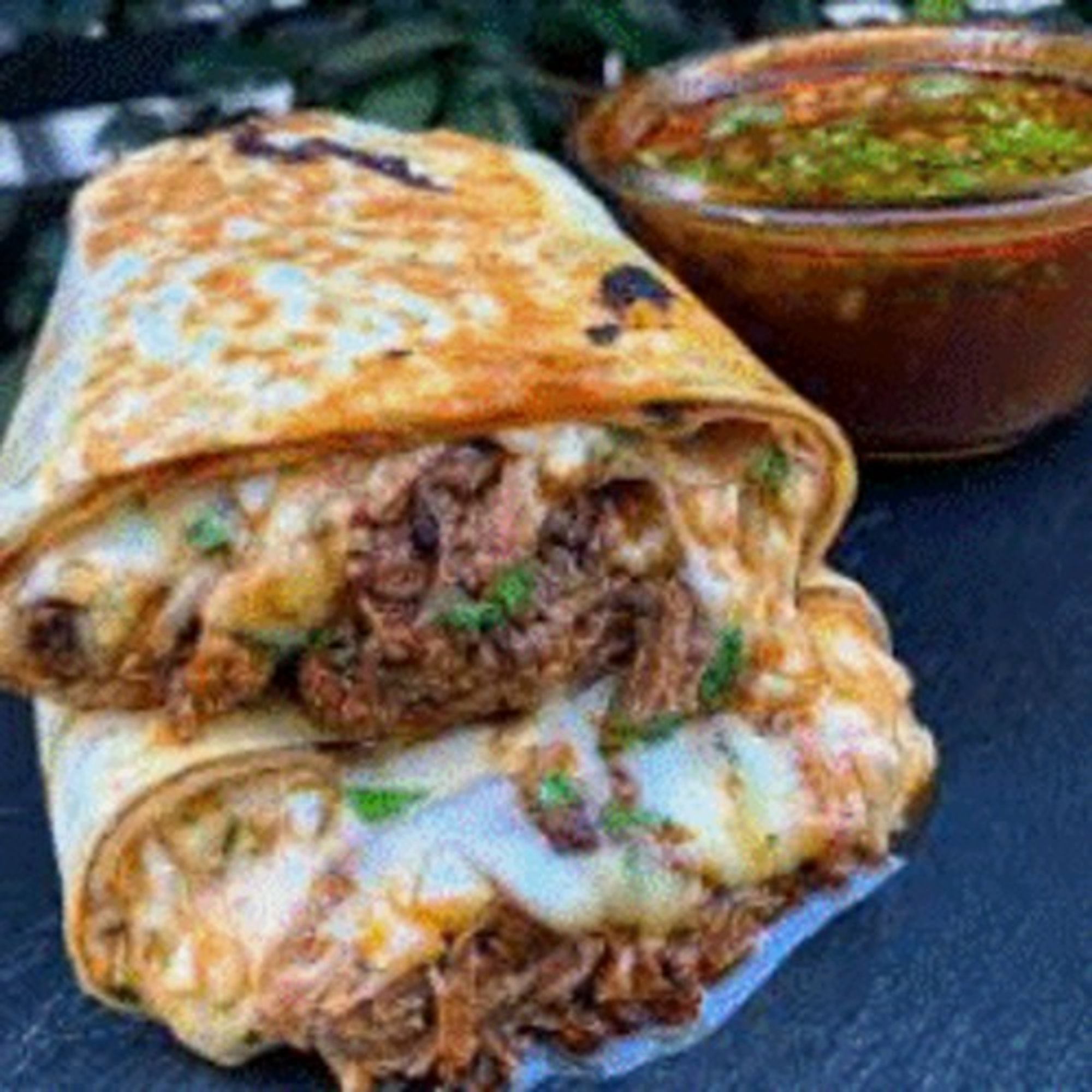 Burrito Birria with Consomé