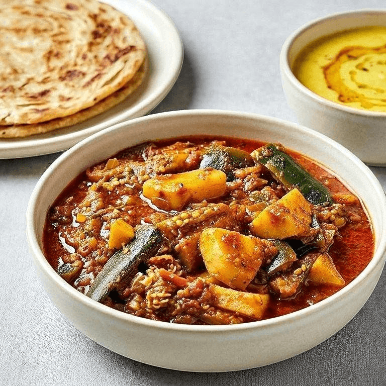 Achari Aloo Baingan Masala