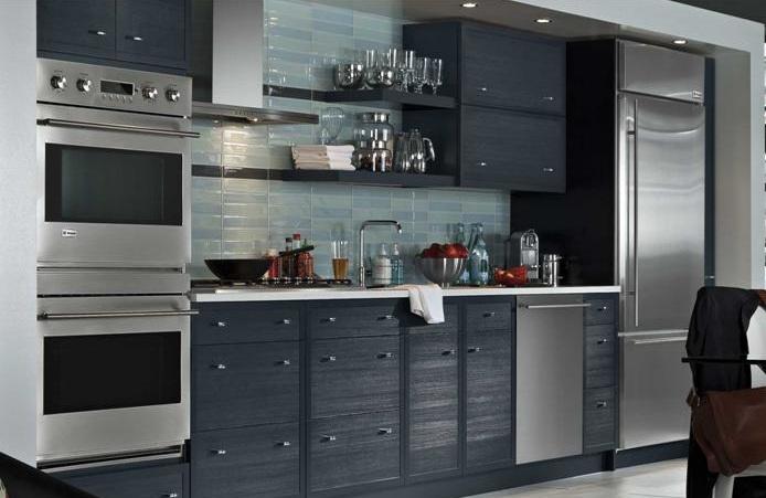 Here is a photo of a kitchen after installing new appliances.