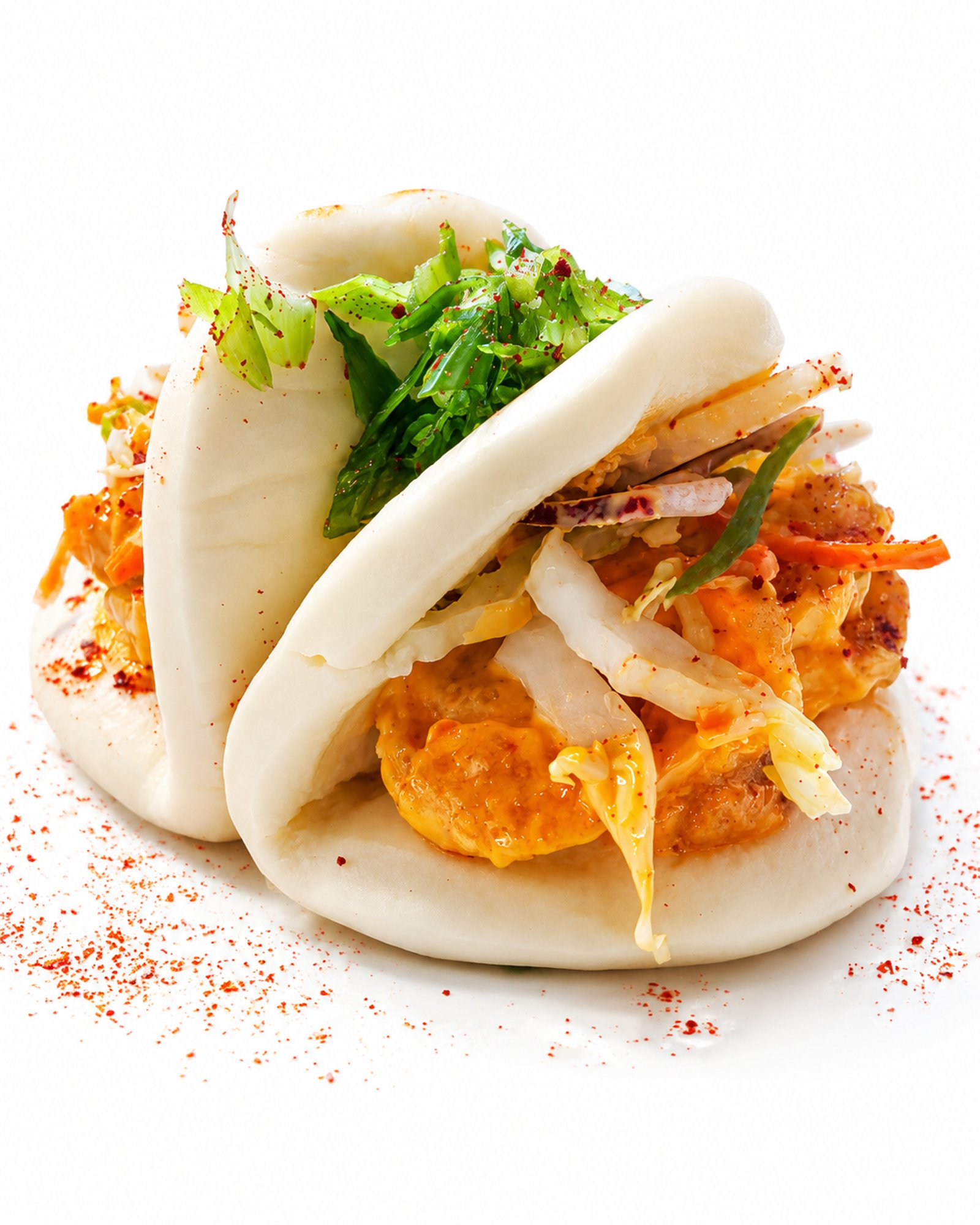 Shrimp Bao + Fries