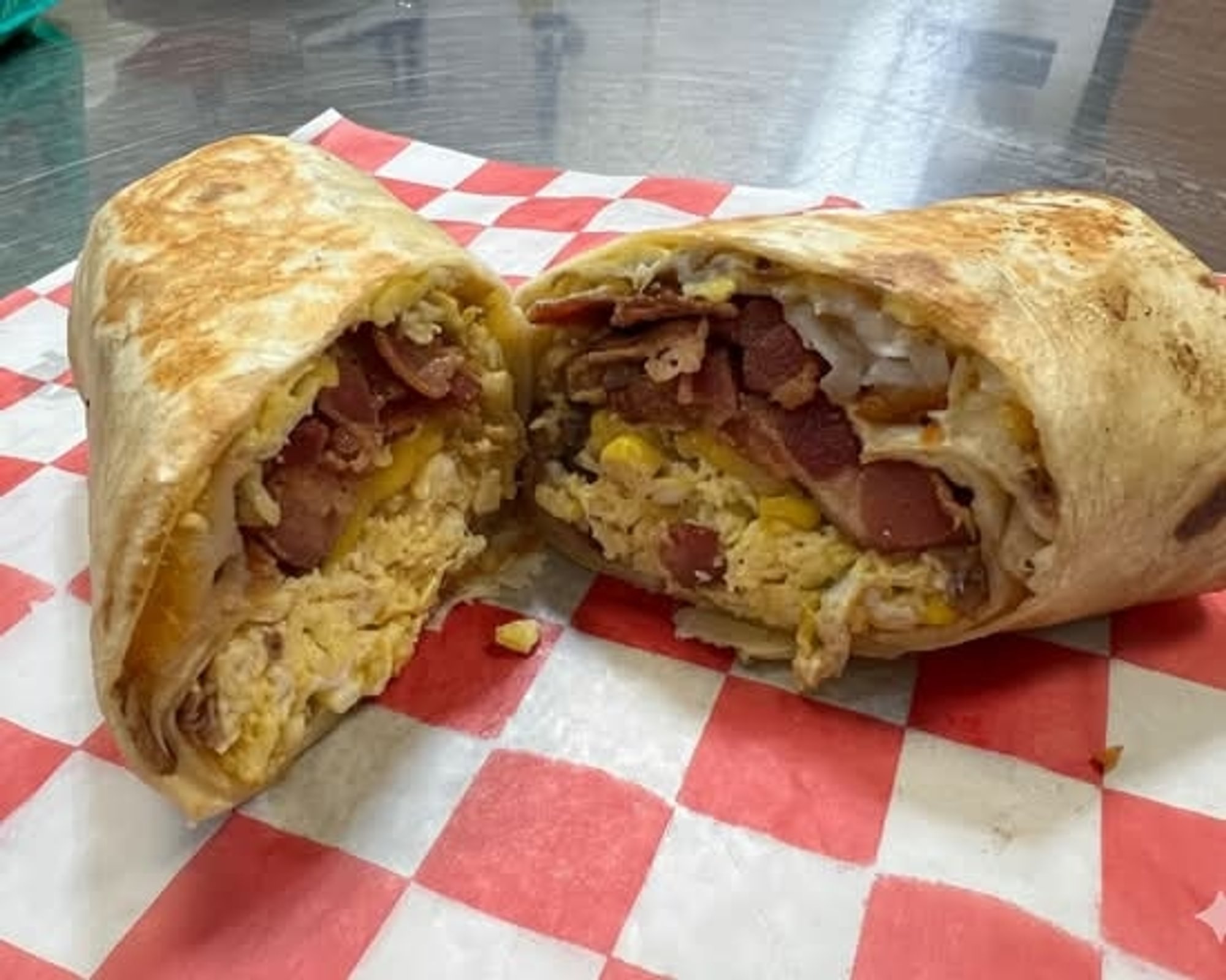 Big Sausage, Egg, and Potato Burrito