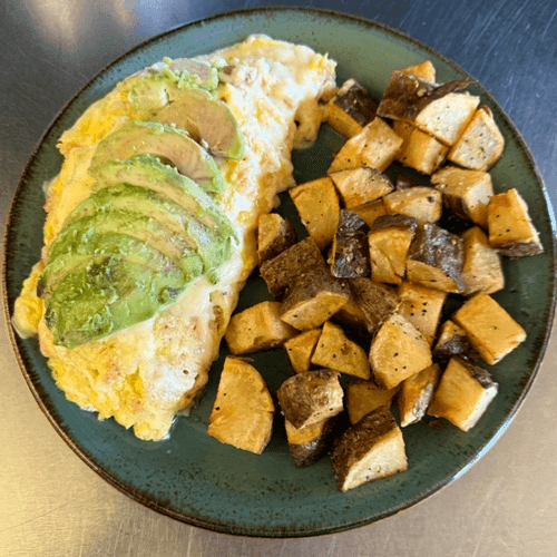 Crab, Avocado & Swiss Omelet