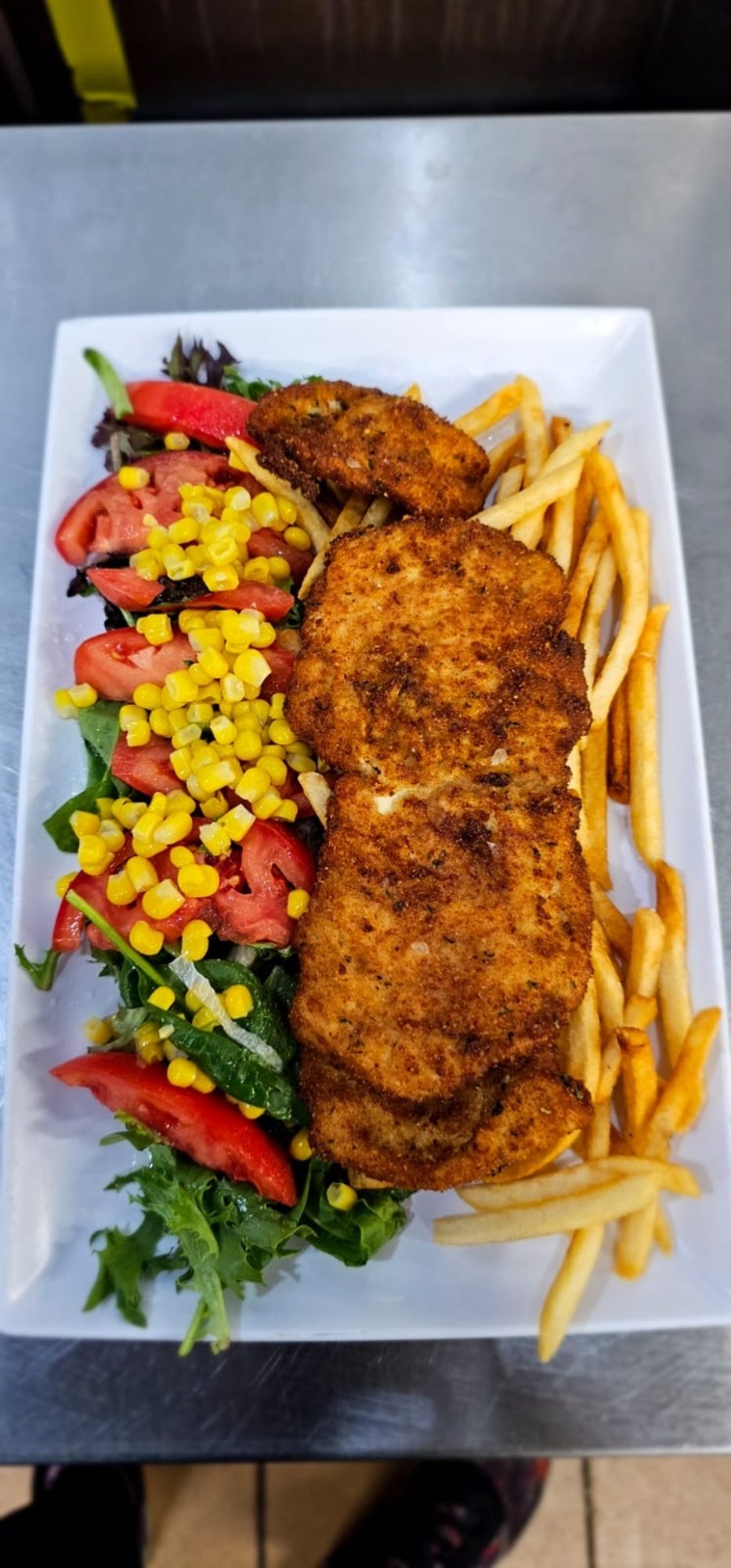 FRIED BREADED CHICKEN con arroz