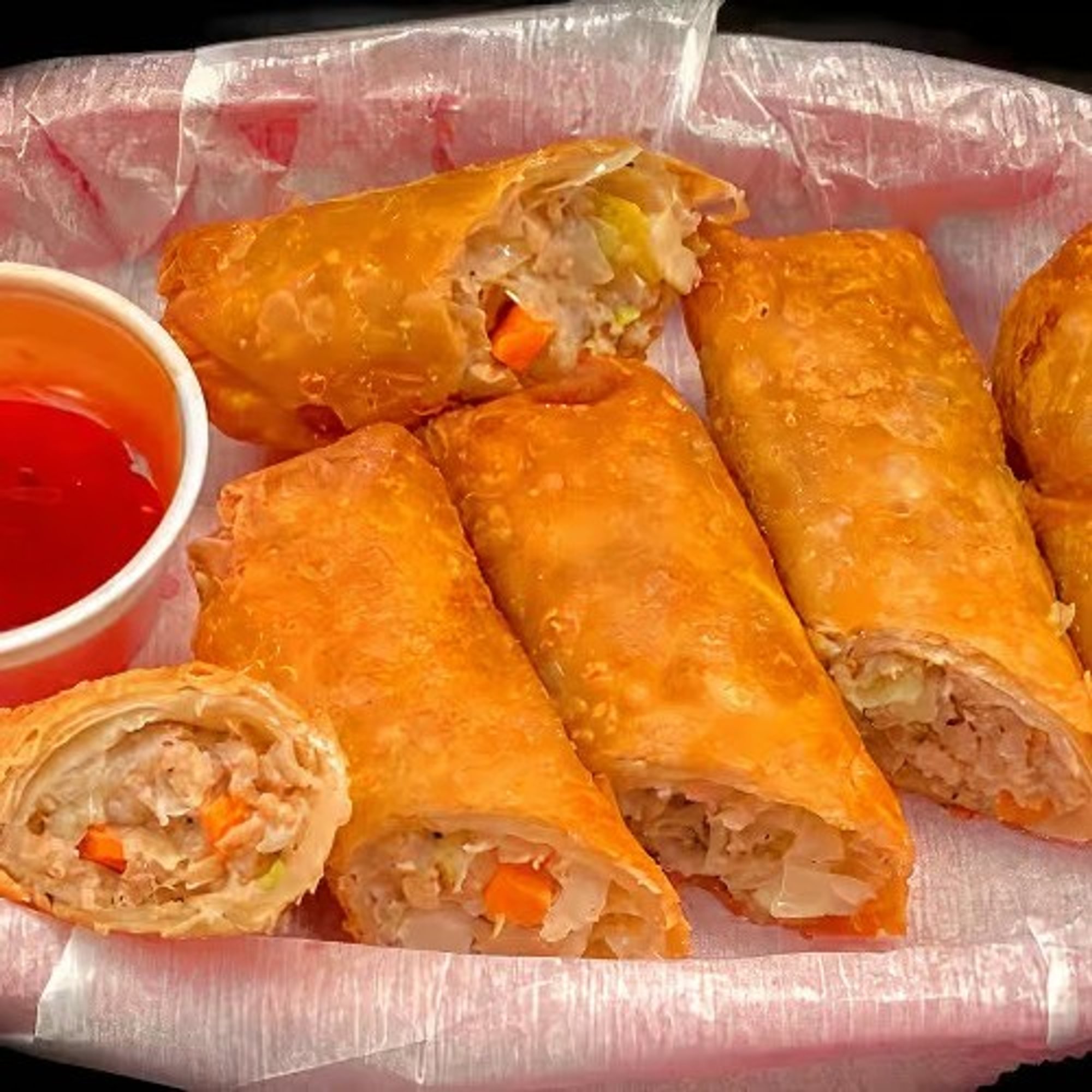 Flavorful Pork Egg Rolls with Sweet & Sour Sauce