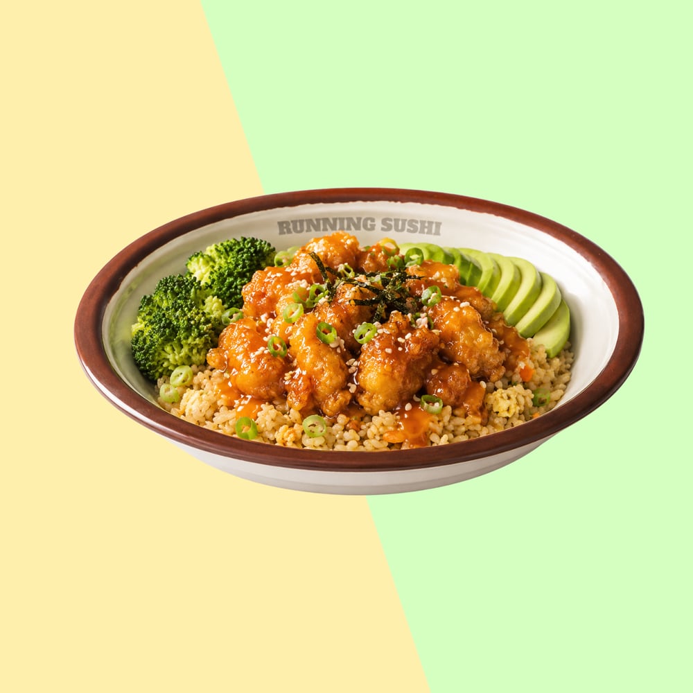 Running Orange Chicken Rice Bowl