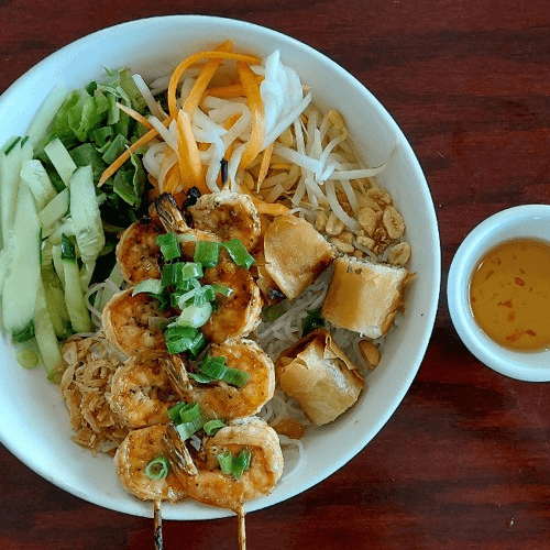 V8. Grilled Shrimp Vermicelli (Bun tom nuong)