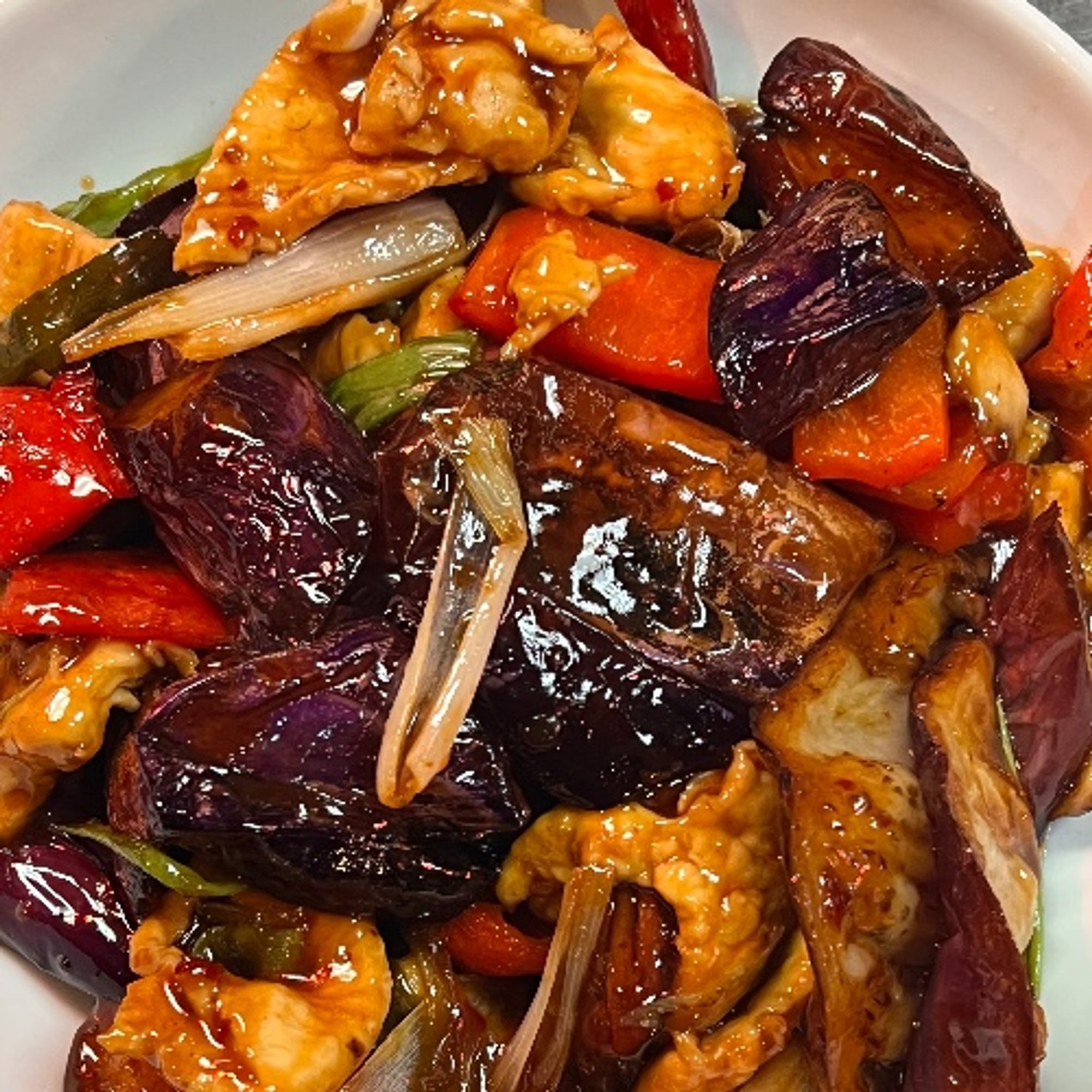 Asian Eggplant W/Hot Garlic Sauce 辣