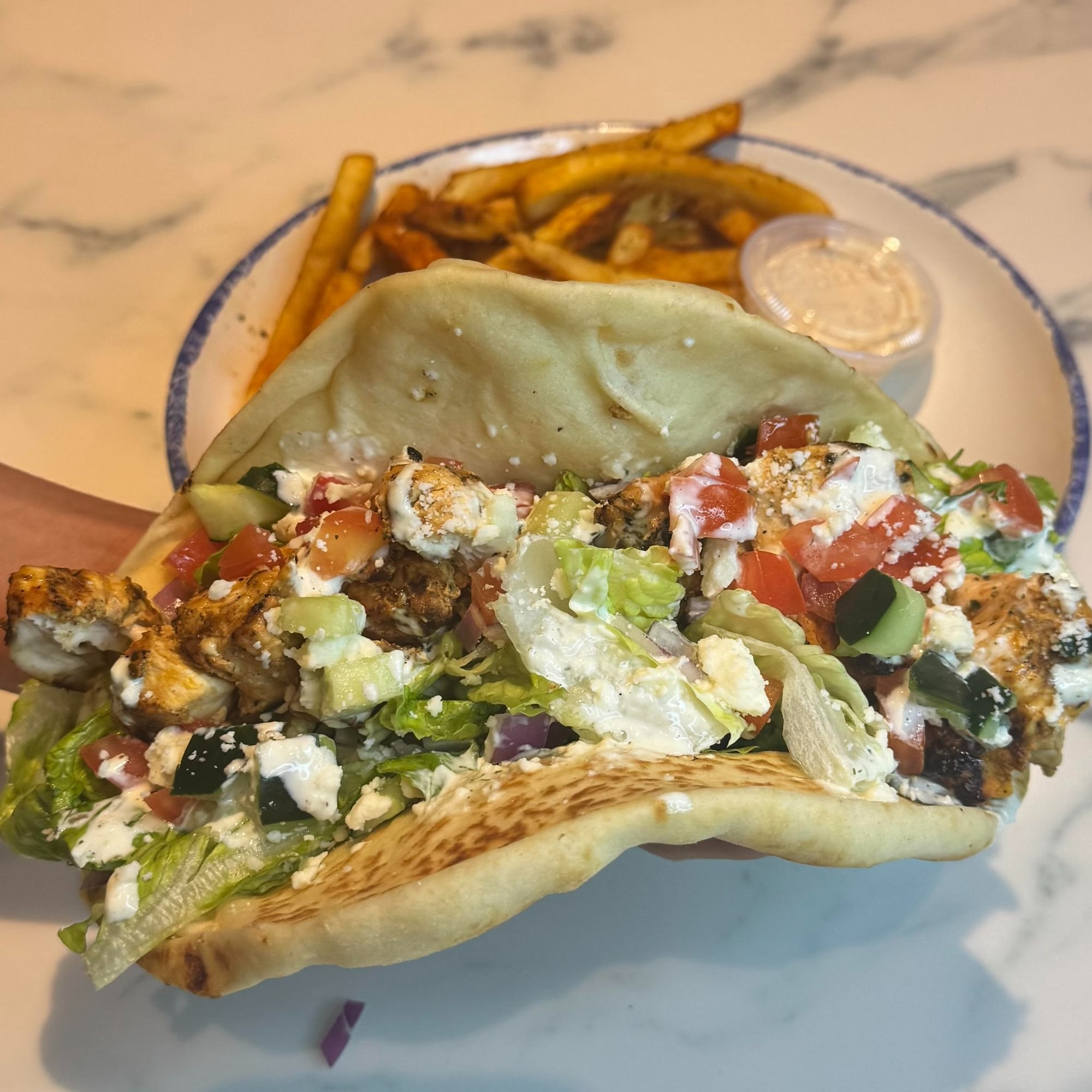 Chicken Gyro on Naan