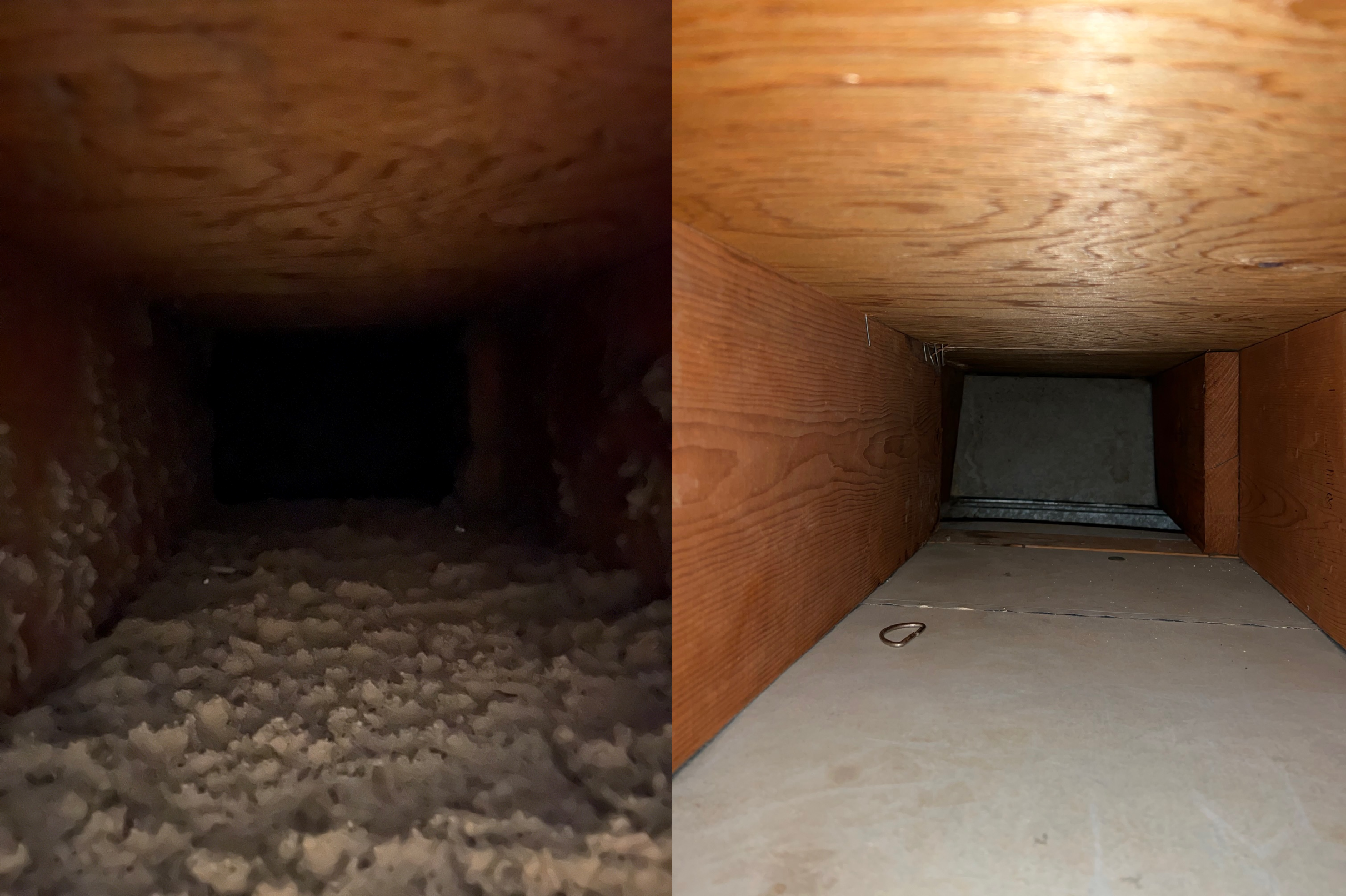 Vent cleaning before and after.