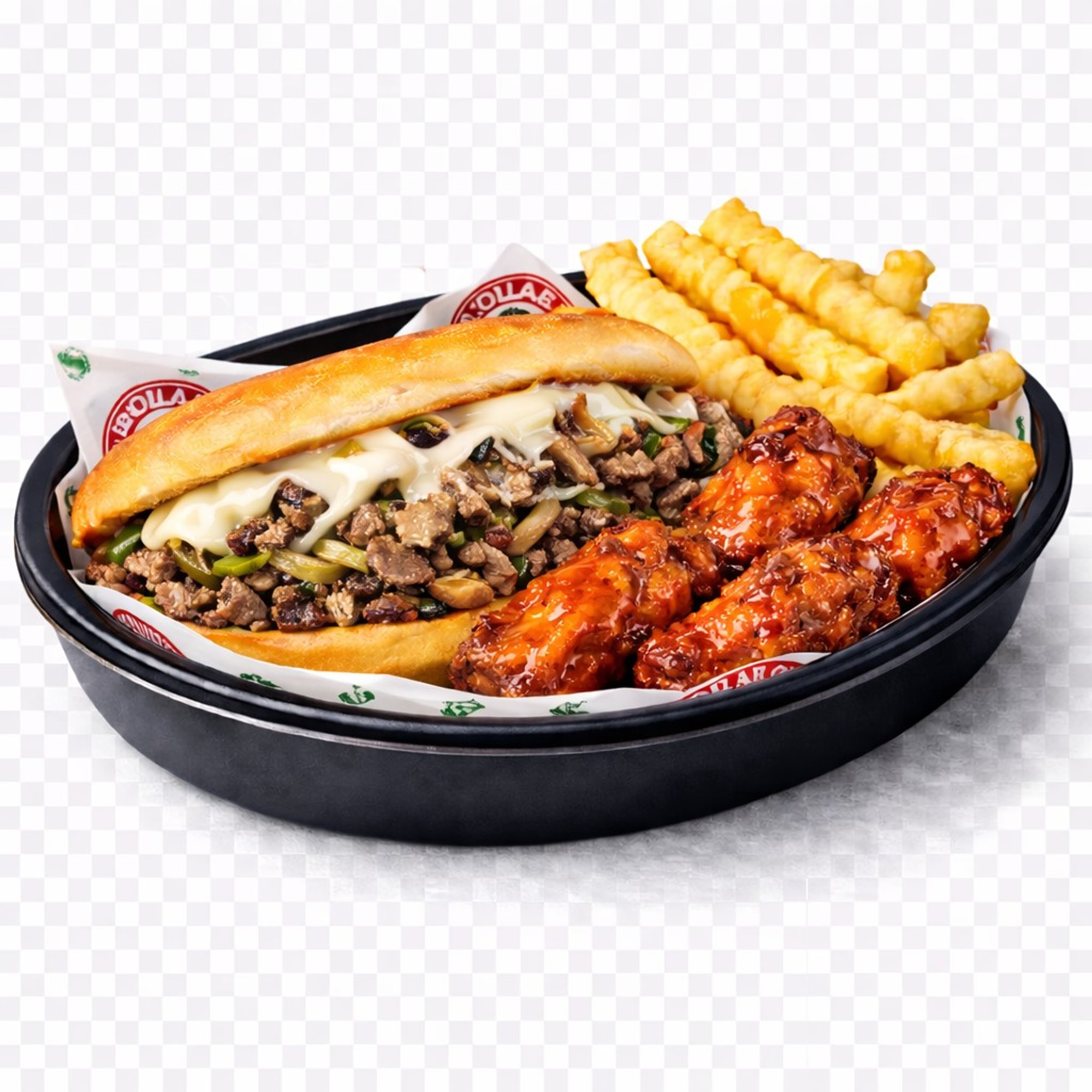 Philly Cheese Steak & 6 Piece Wings