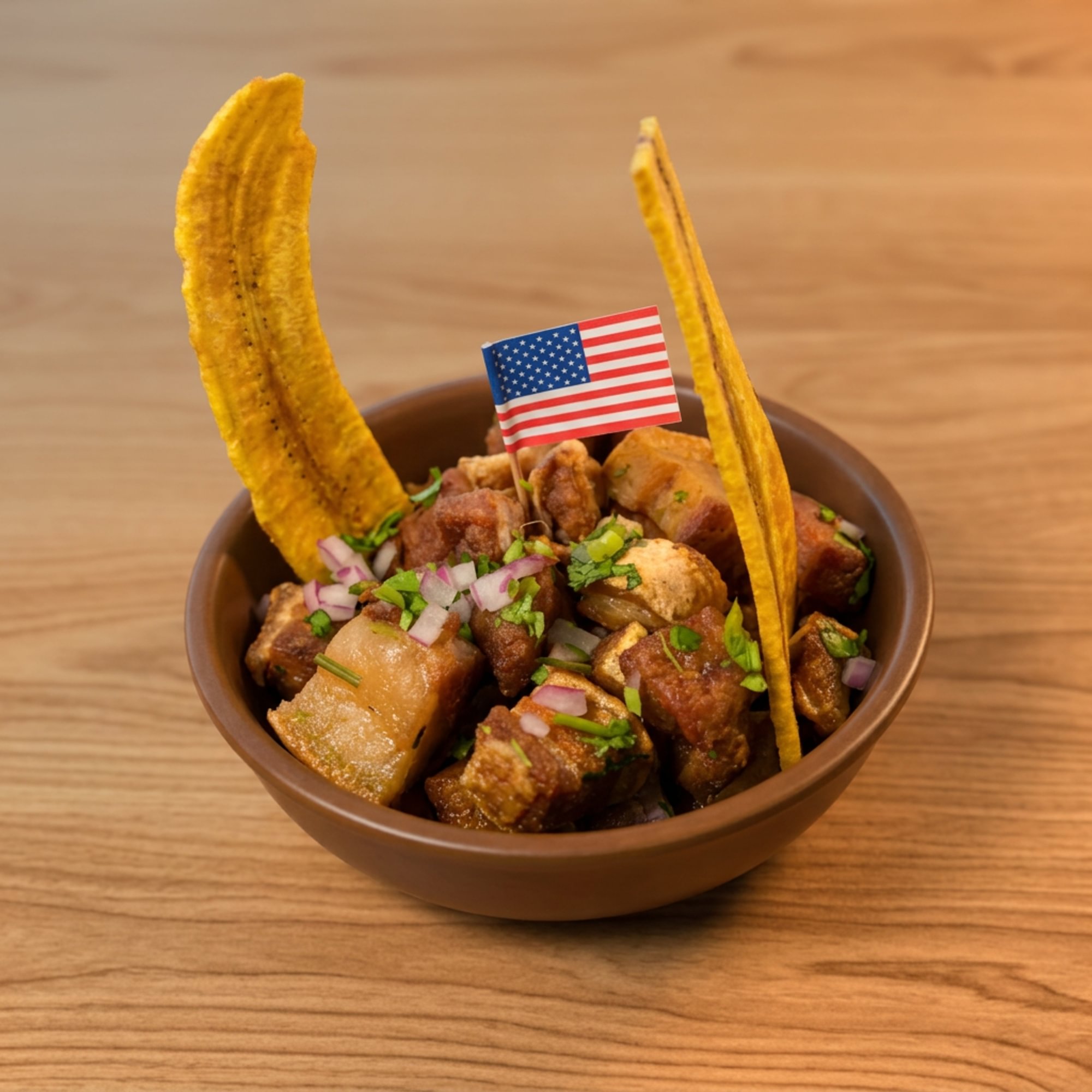 Ceviche de Chicharrón with Plantain Chips