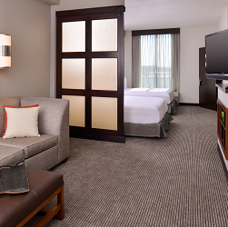 Rooms should always feel, well, roomy and we made no exception here with our accessible rooms featuring separate sleeping and living areas, including two queen Hyatt Grand BedÂ® and our Cozy Corner with sofa sleeper.