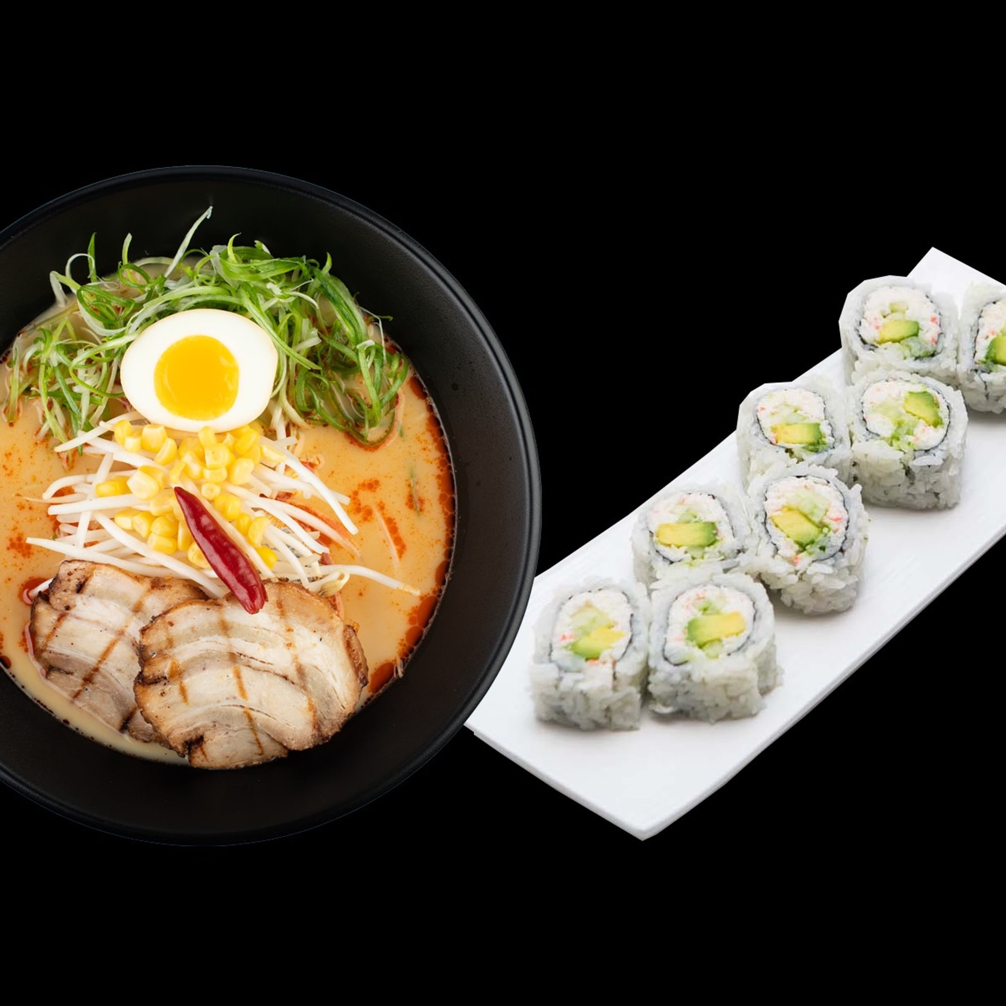 Spicy Miso Ramen & CA Roll (Lunch)