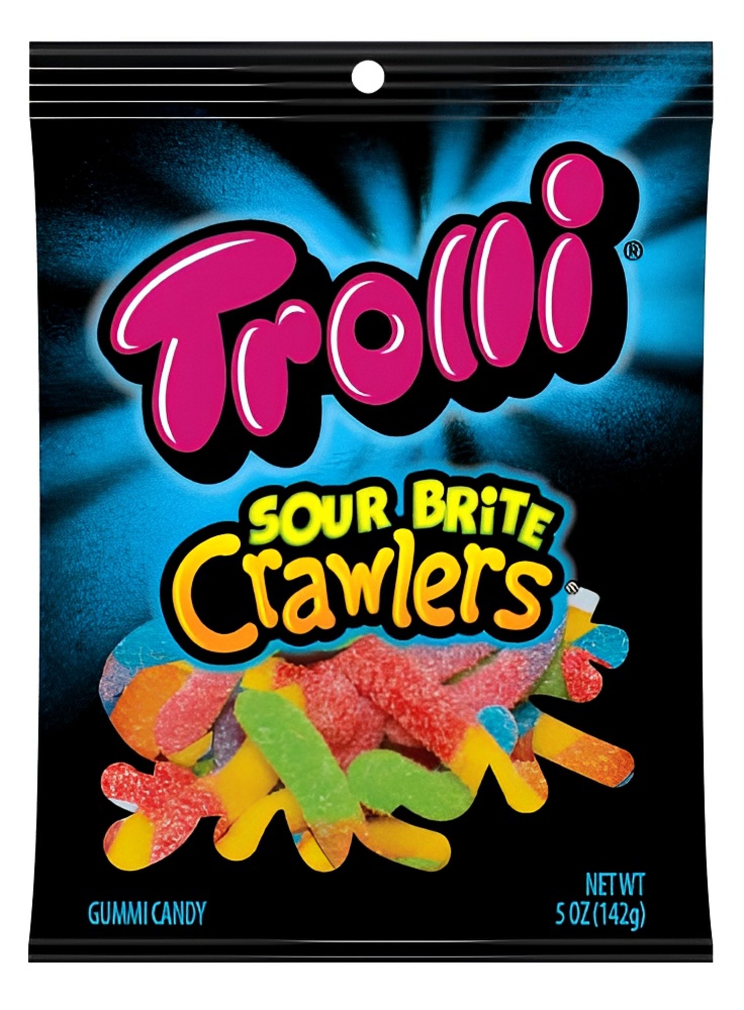 Trolli Sour Brite Crawlers Gummy Candy Fruit Flavored 5 Oz