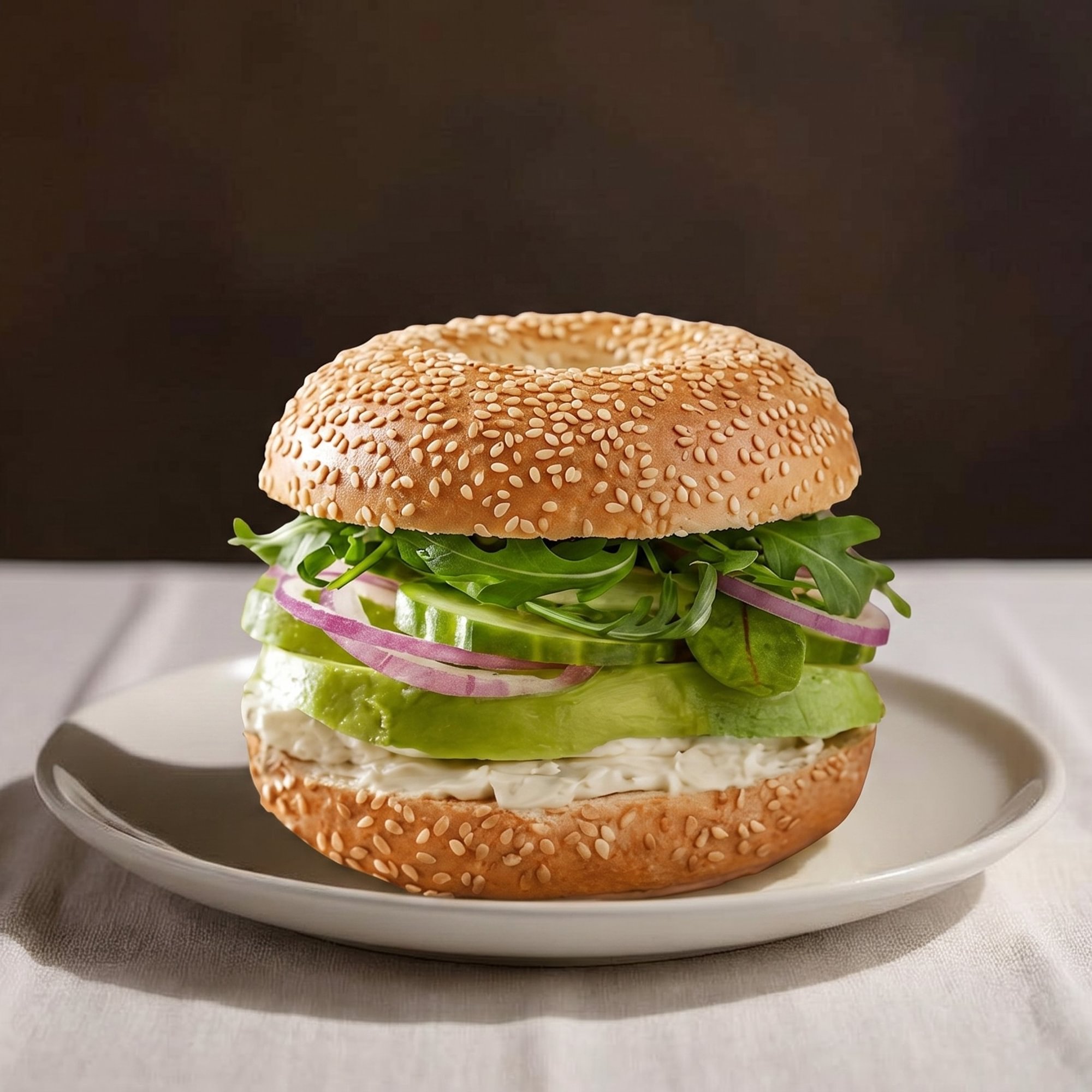 Spinach Avocado Bagel Burger