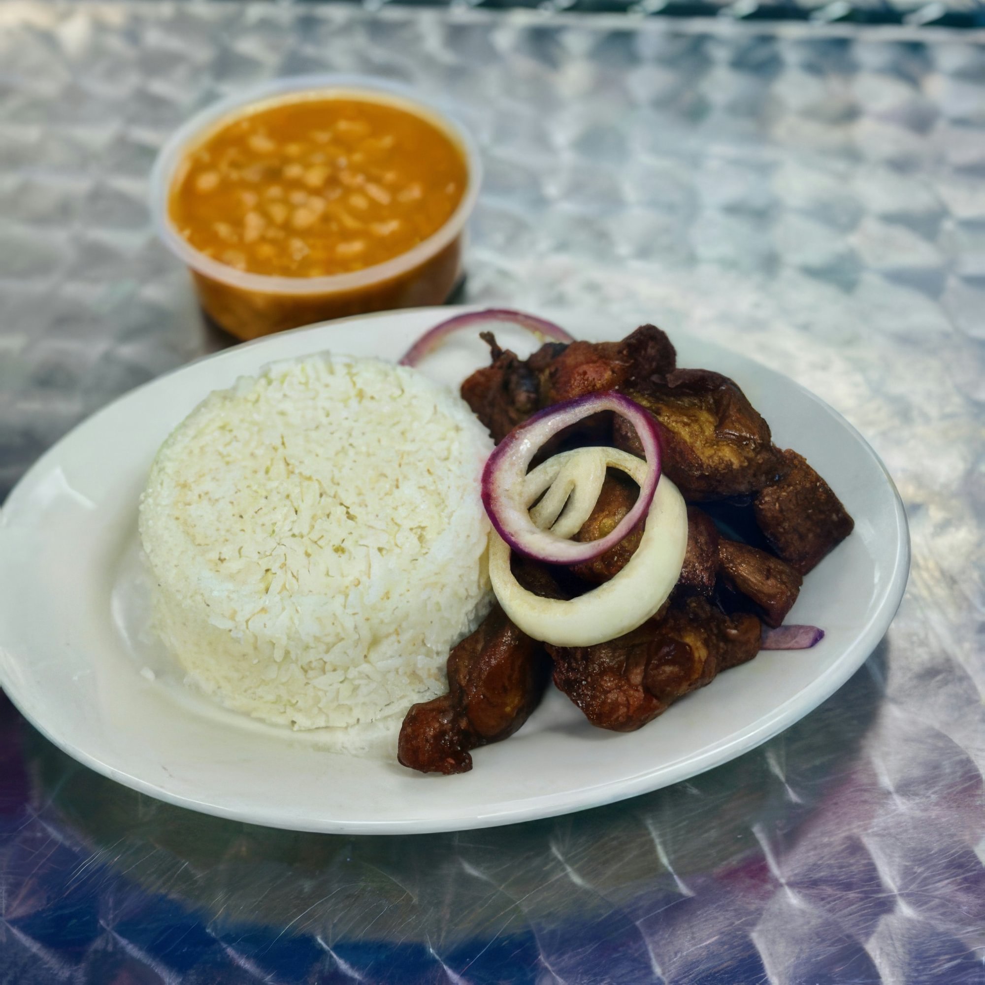 Carne Frita (Pork Chuck) Dinner